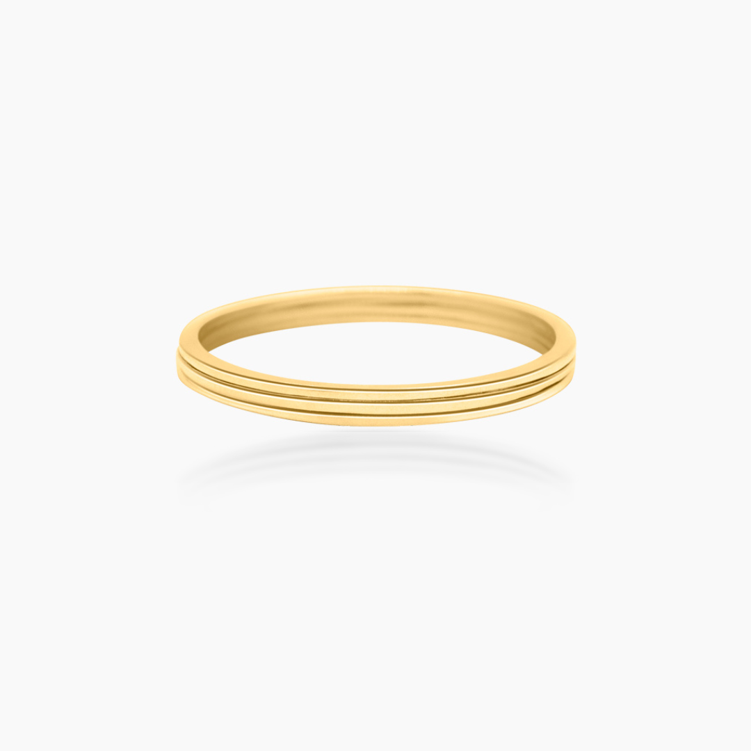 14K YELLOW GOLD TRIPLE LINE ETERNITY RING