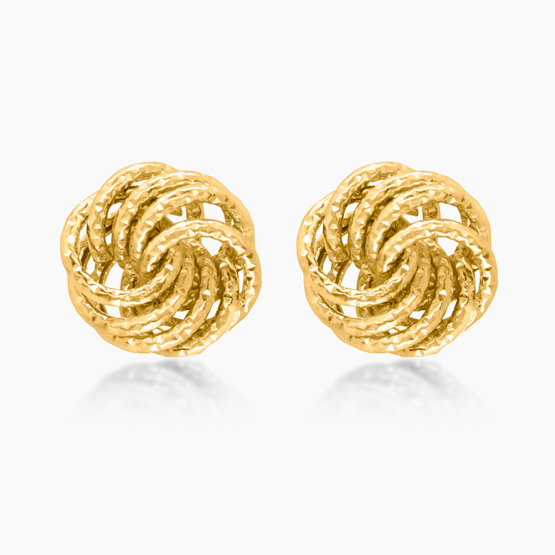14K YELLOW GOLD SPIRALING STUDS