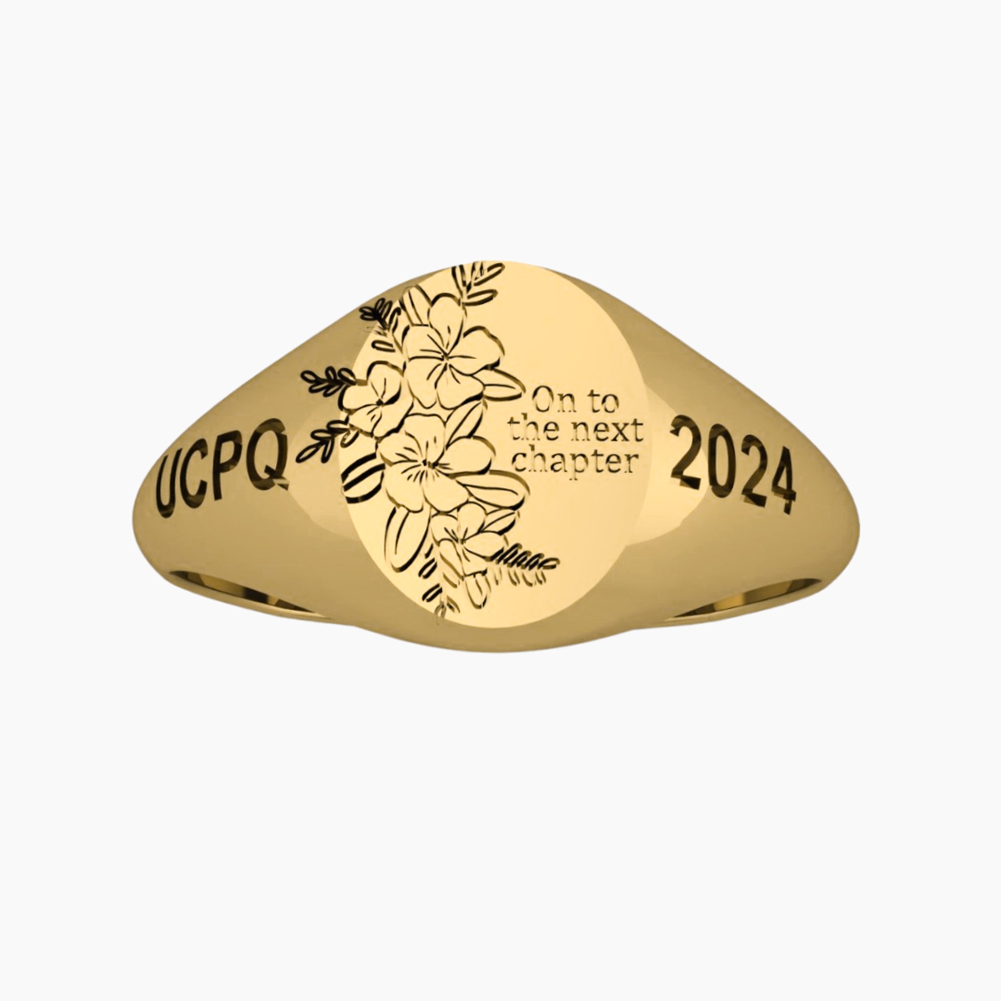 YELLOW GOLD NEW BEGINNINGS GRADUATION RING -ENGRAVABLE