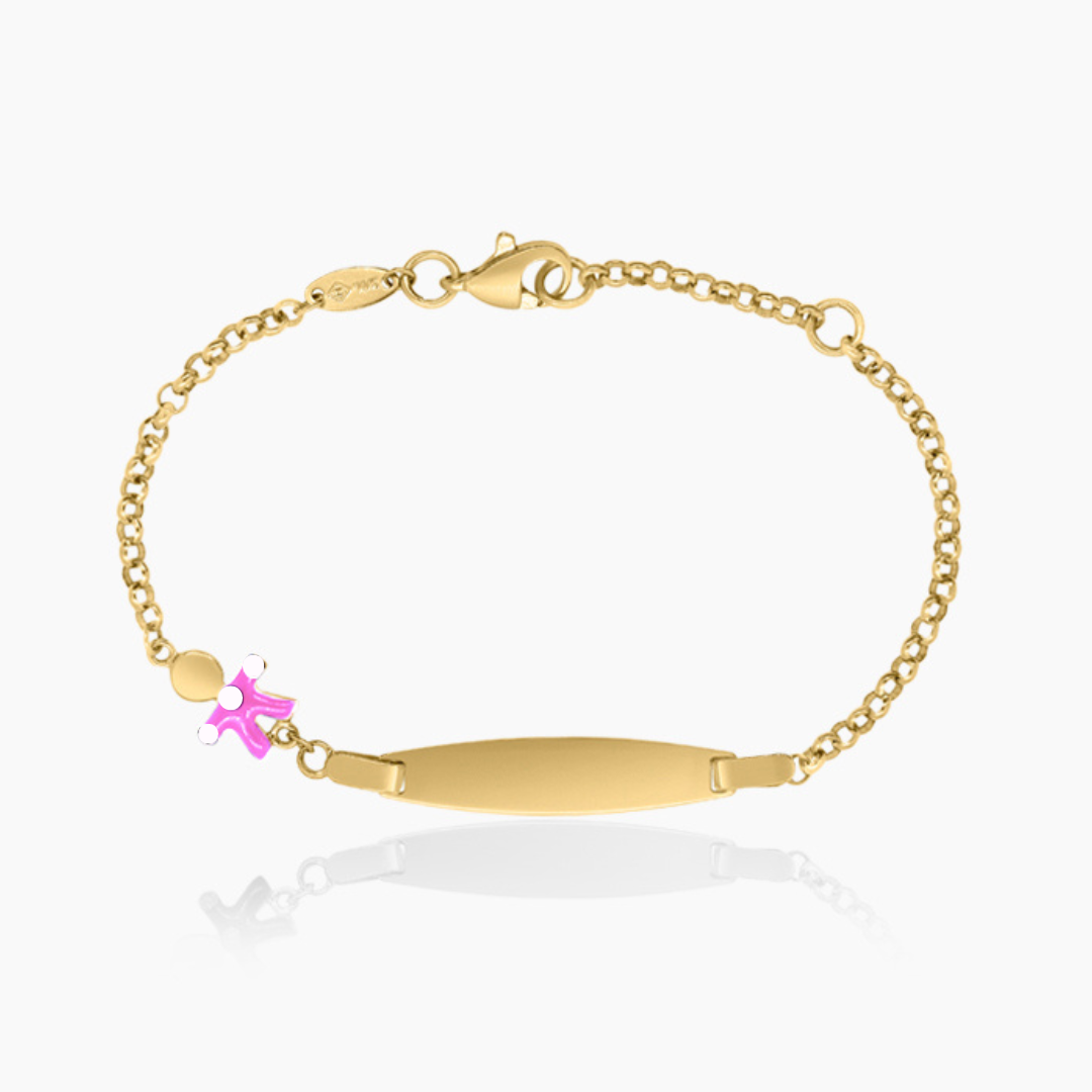 14K YELLOW GOLD IT'S A GIRL ID BRACELET