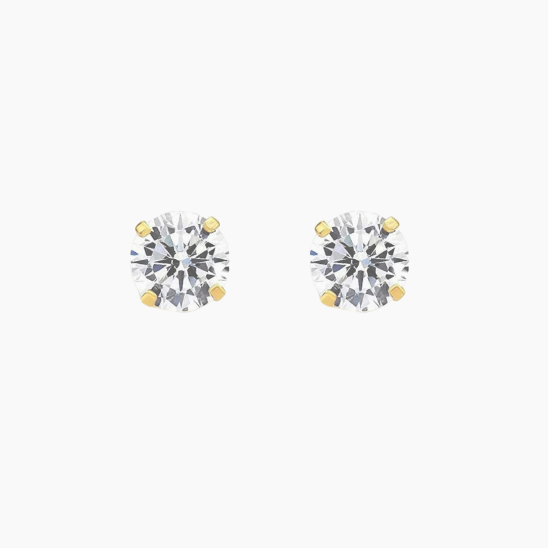 14K YELLOW GOLD ESSENTIAL CZ STUD -4MM