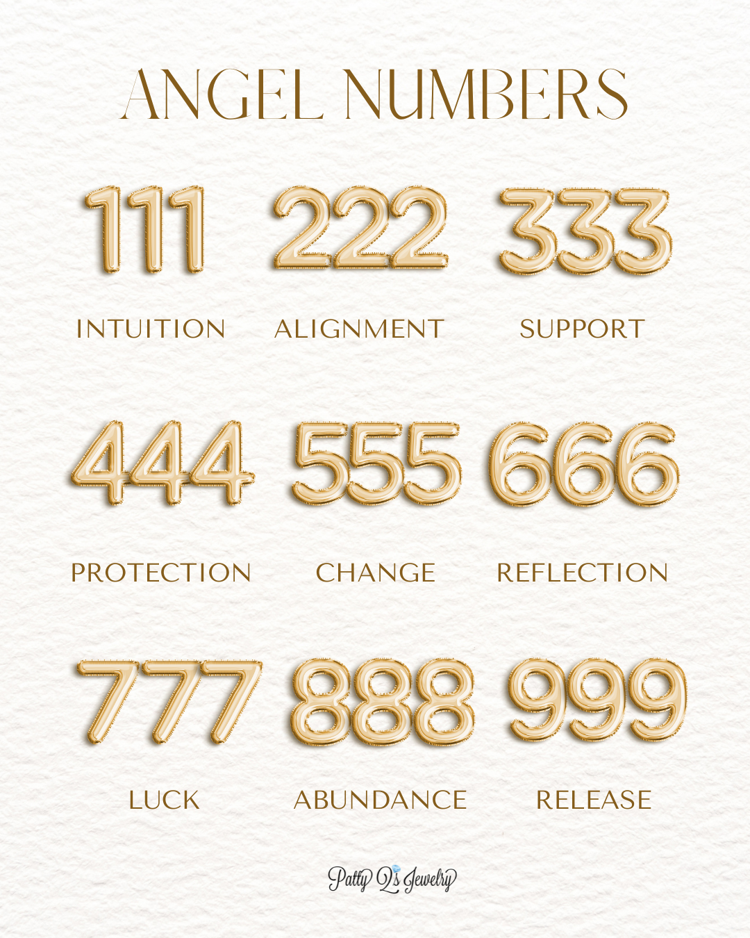 14K YELLOW GOLD ANGEL NUMBERS NECKLACE