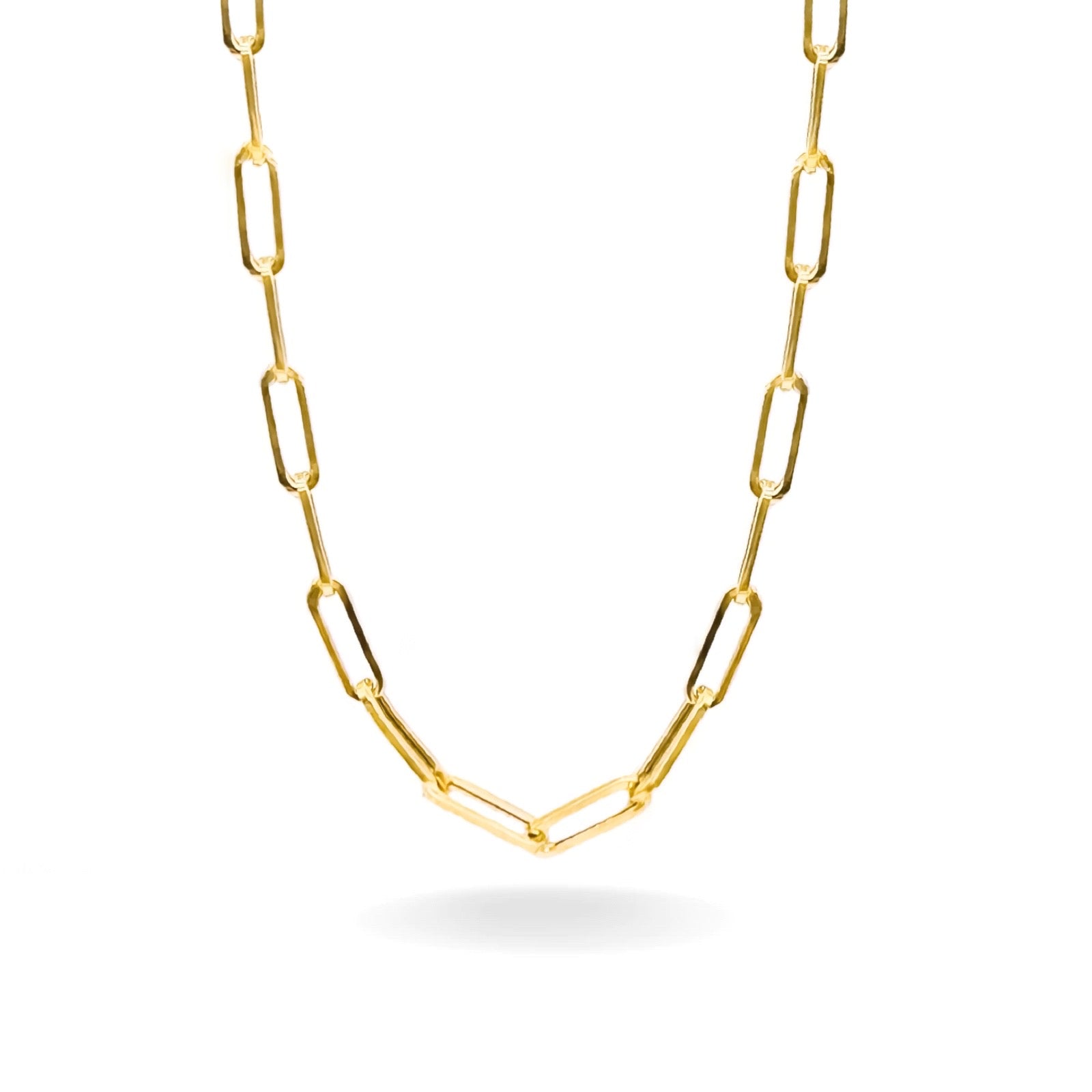 14K YELLOW GOLD PAPERCLIP CHAIN -3MM
