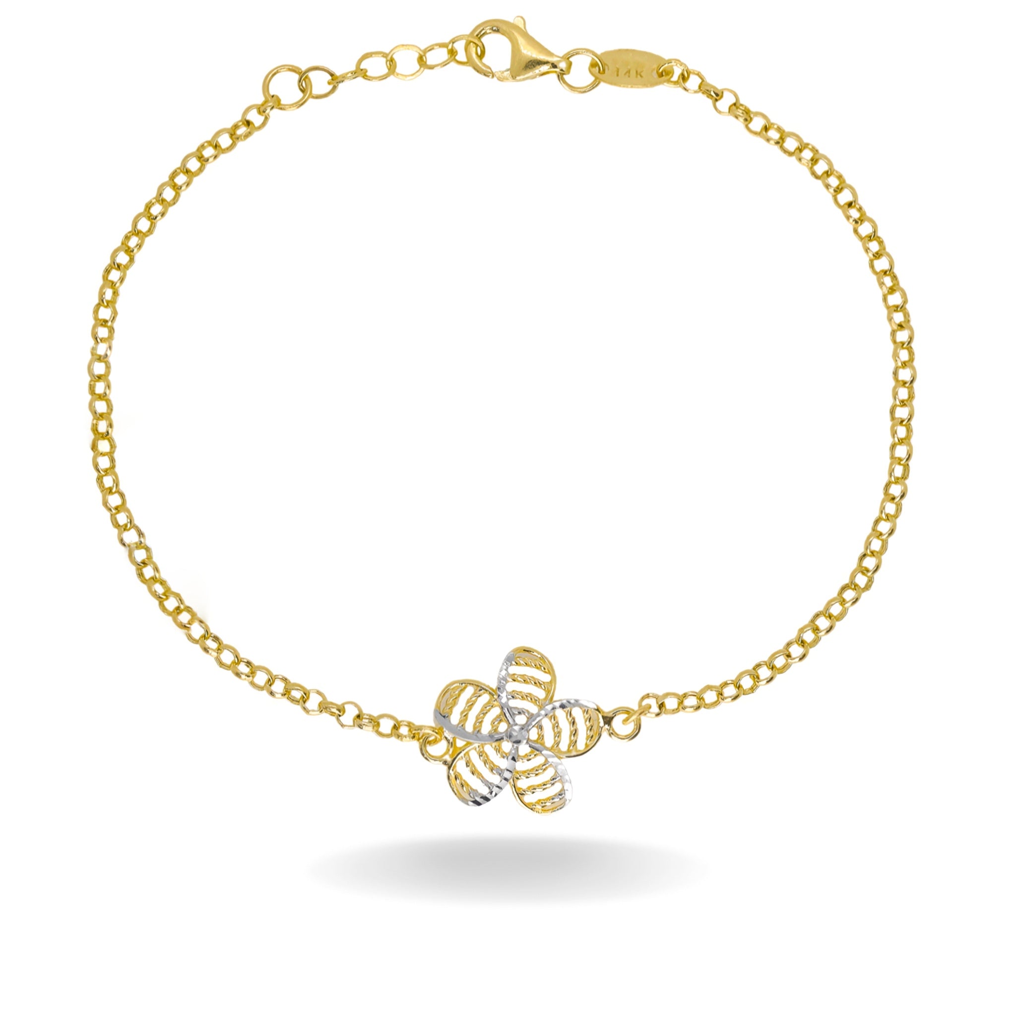 14K YELLOW GOLD HIBISCUS DREAM BRACELET
