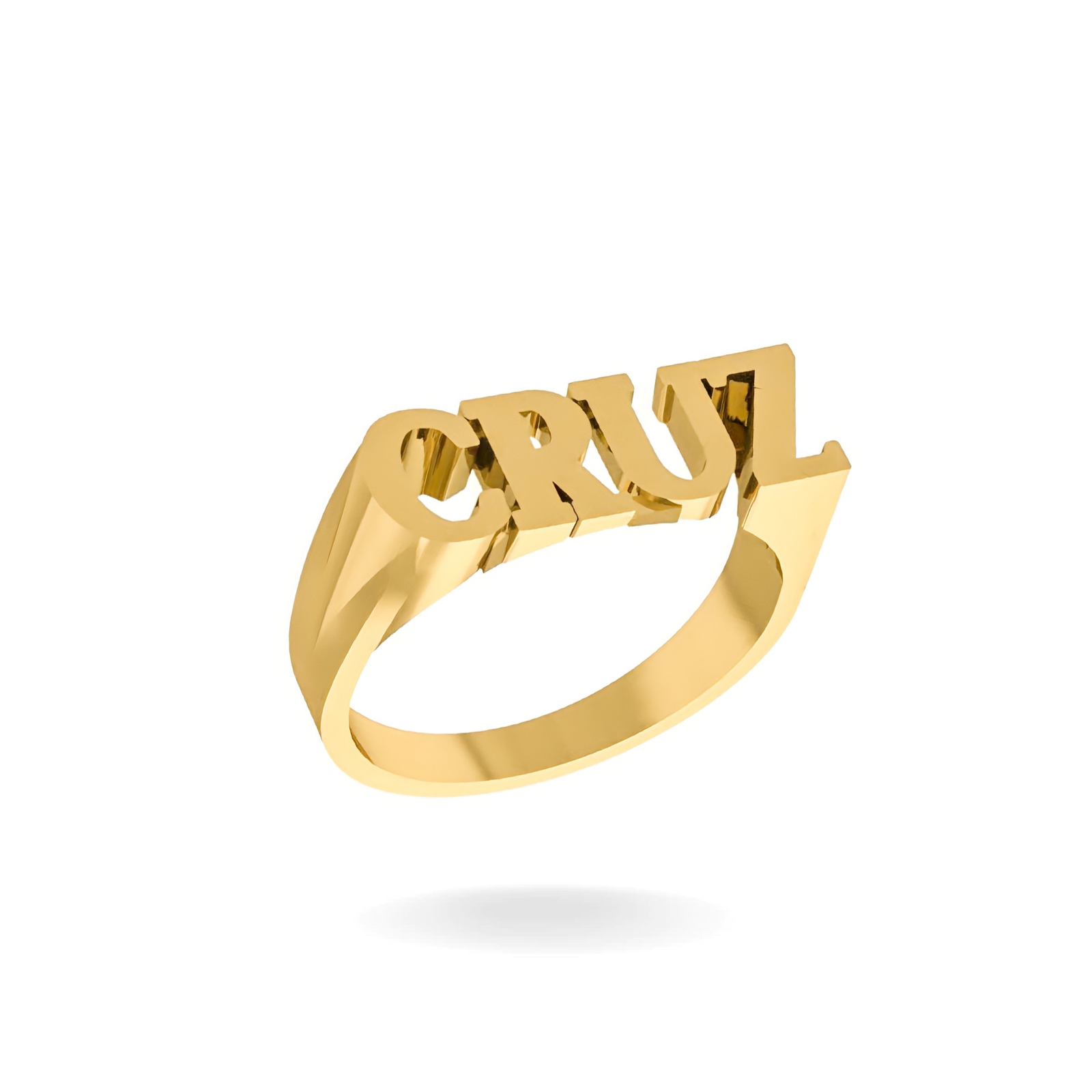 CUSTOM GOLD BLOCK NAME RING -BABY