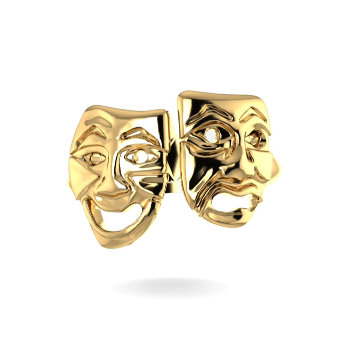 14K YELLOW GOLD SMILE NOW CRY LATER RING