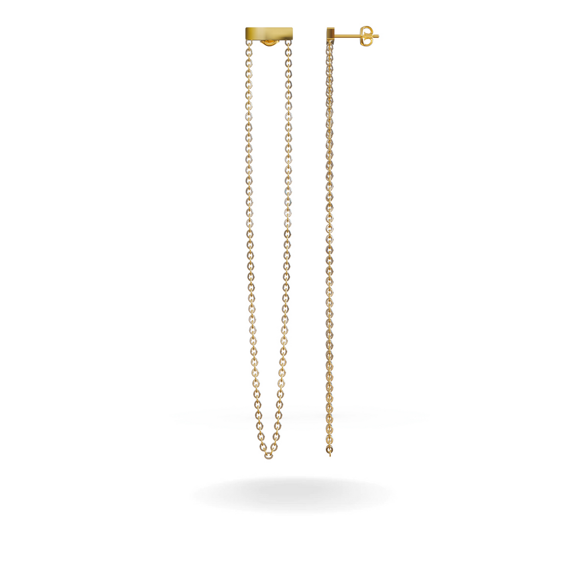ピアス wing bling 14k a chain drop earrings (2size) 14K TWO TONED GOLD ILLUMINATE CHAIN DROP EARRINGS | Patty