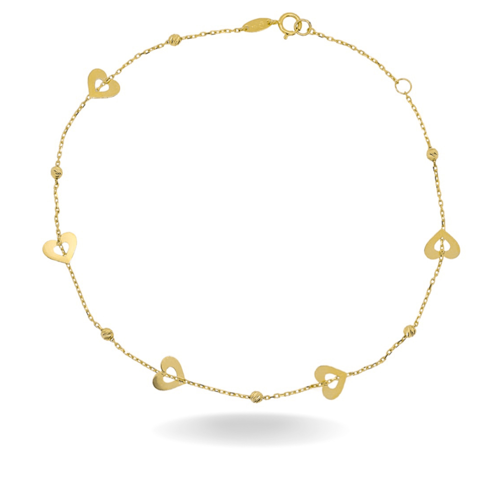 10K YELLOW GOLD SWEETHEART ANKLET