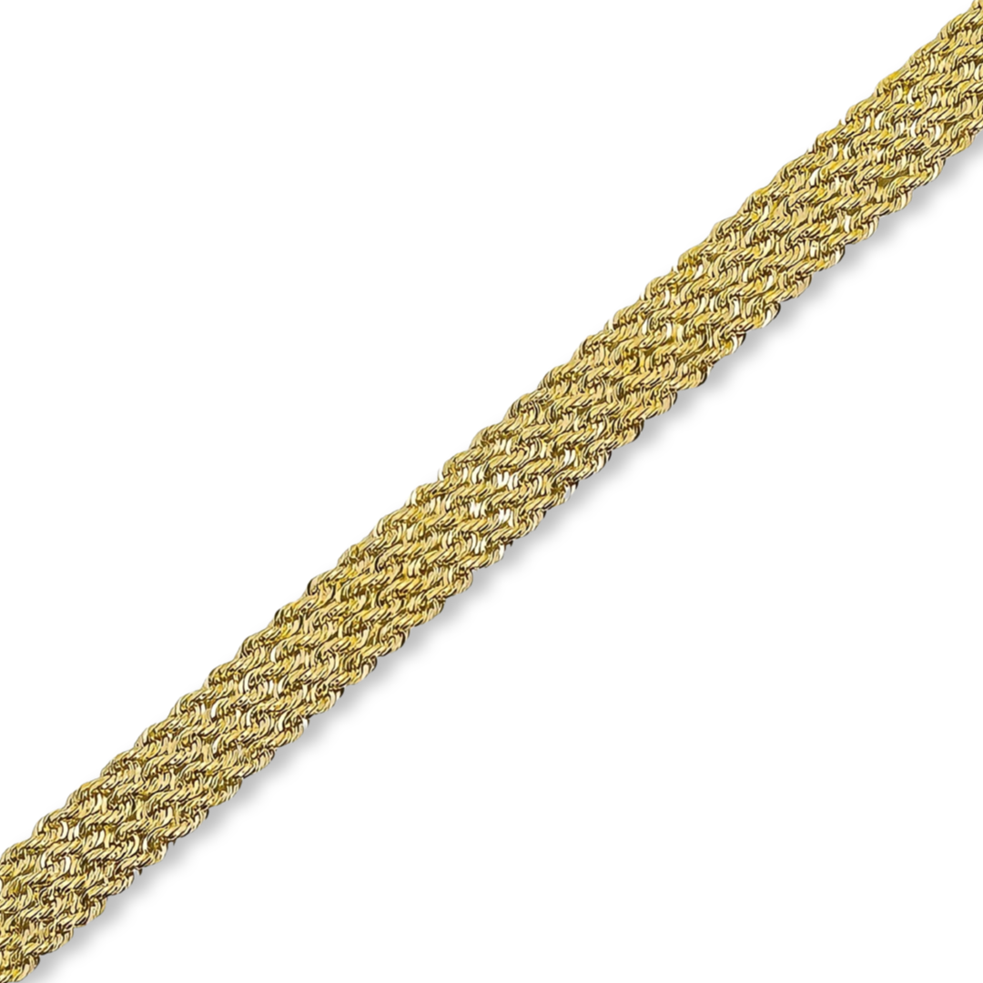 14K YELLOW GOLD 4 ROW ROPE BRACELET