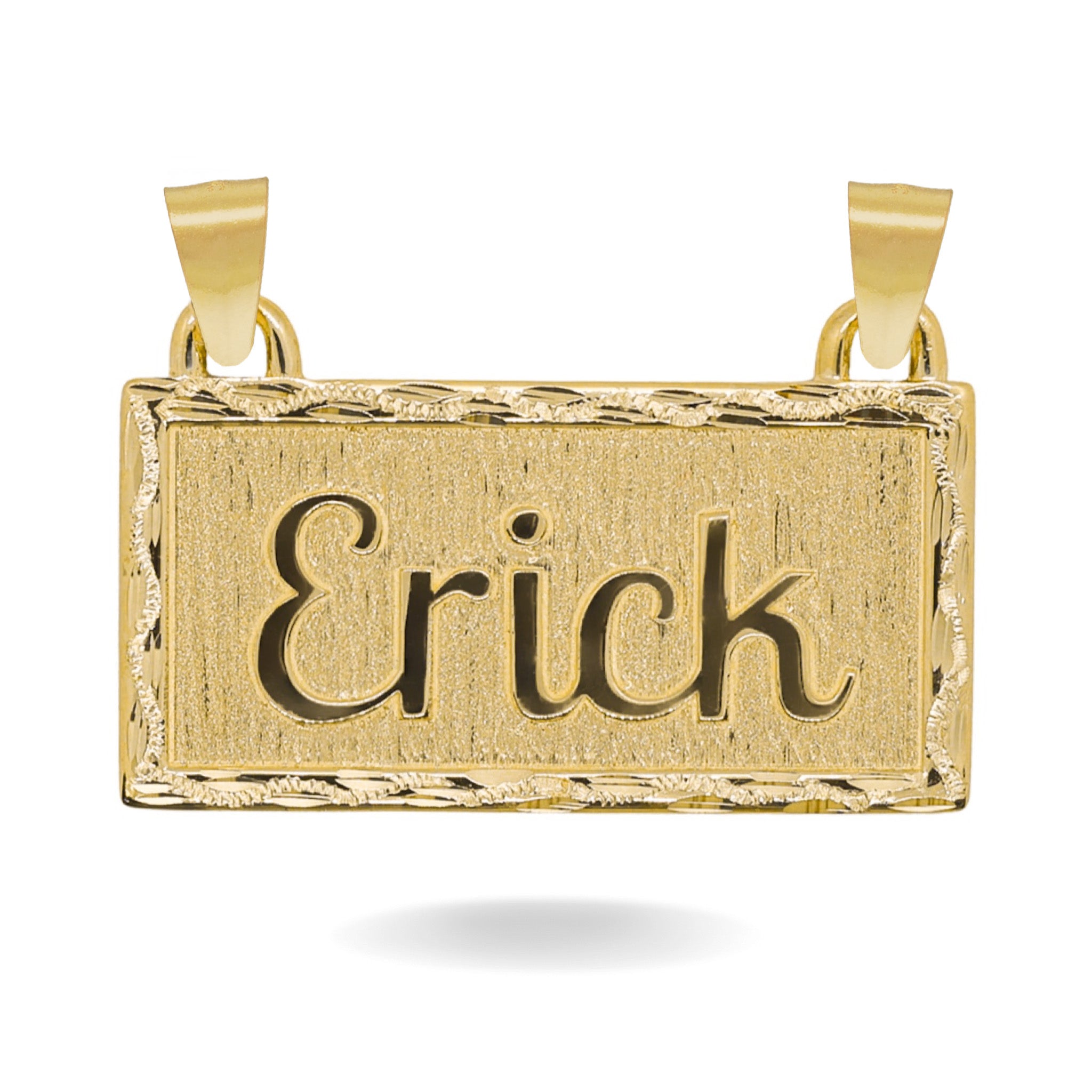 14K YELLOW GOLD SNAKE DIAMOND CUT NAME PLATE