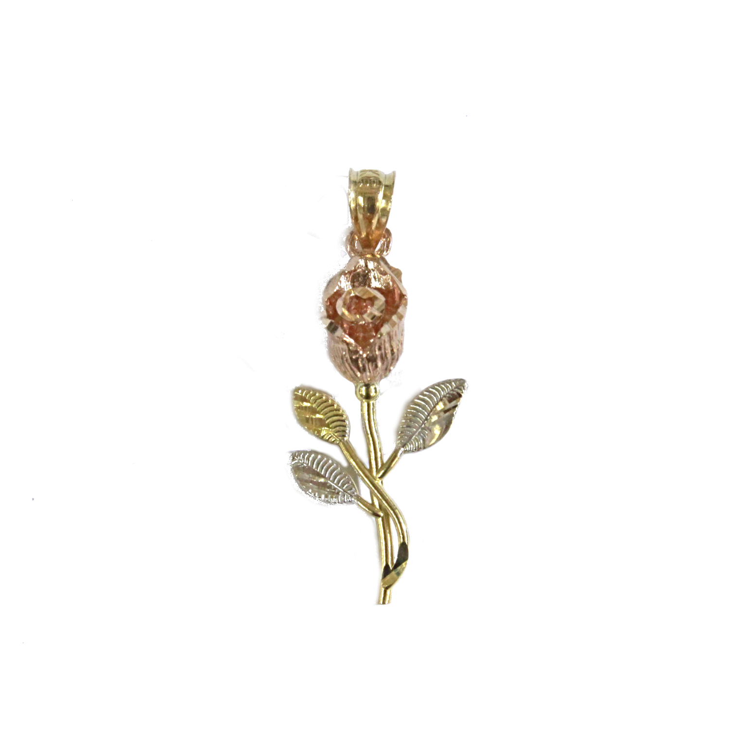 14K TRI COLOR GOLD ROSE