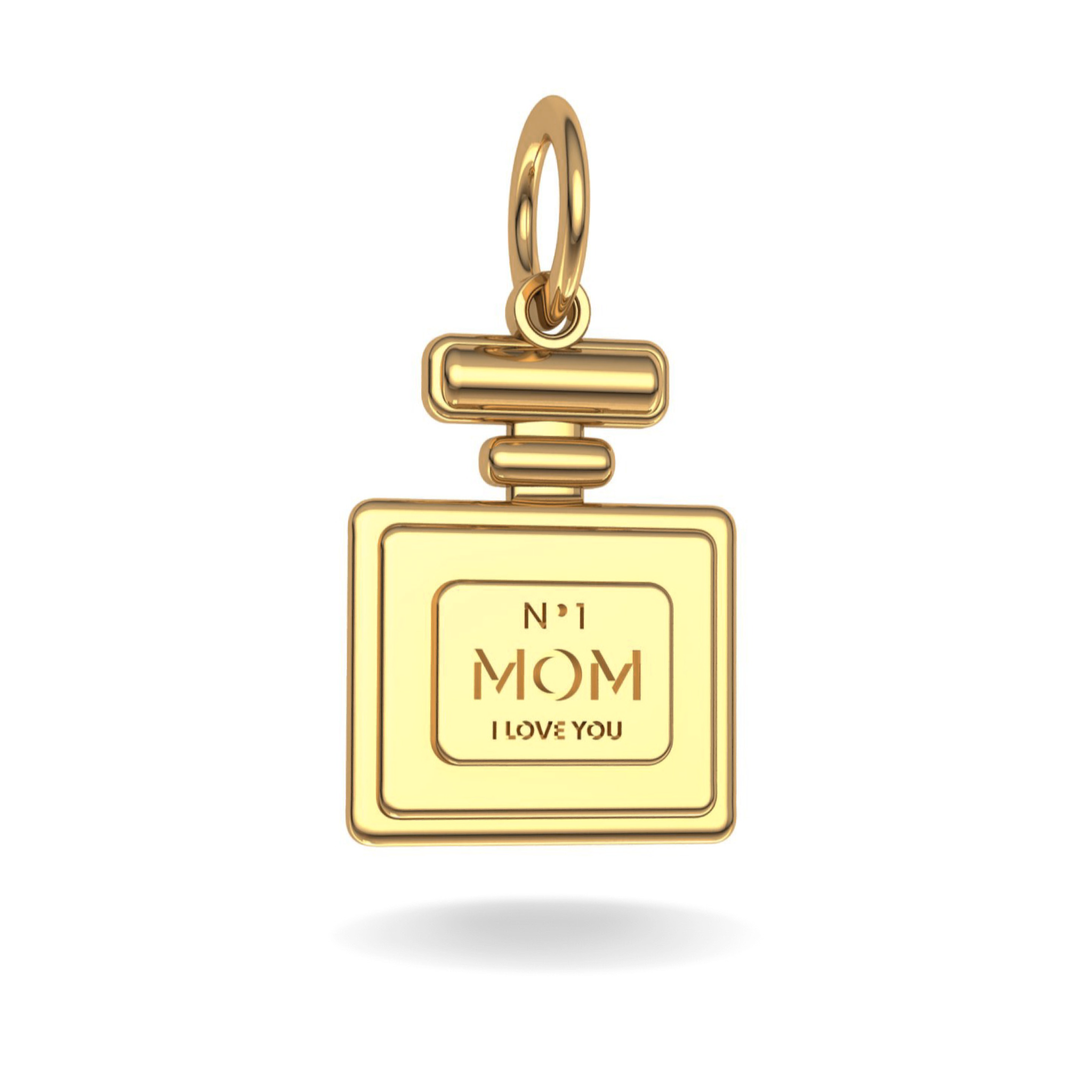 14K YELLOW GOLD N°1 MOM PERFUME PENDANT