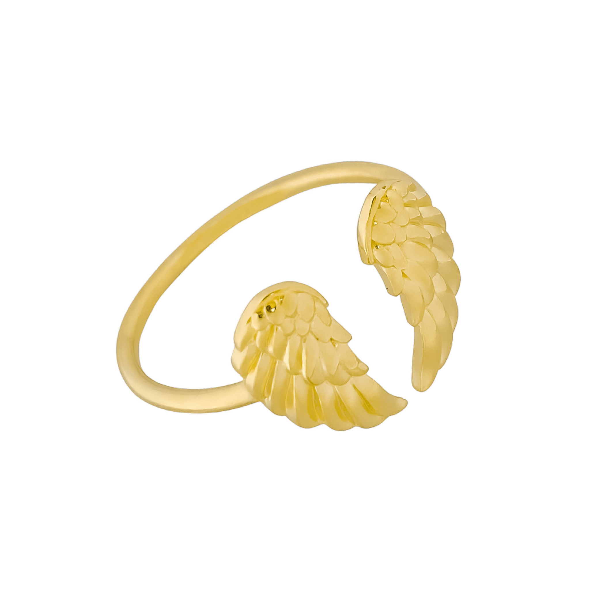 14K YELLOW GOLD WINGS WRAP RING