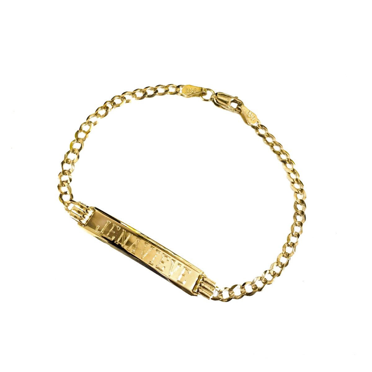 Cuban Link Diamond ID Bracelet by Baby Gold - Shop Custom Gold Jewelry