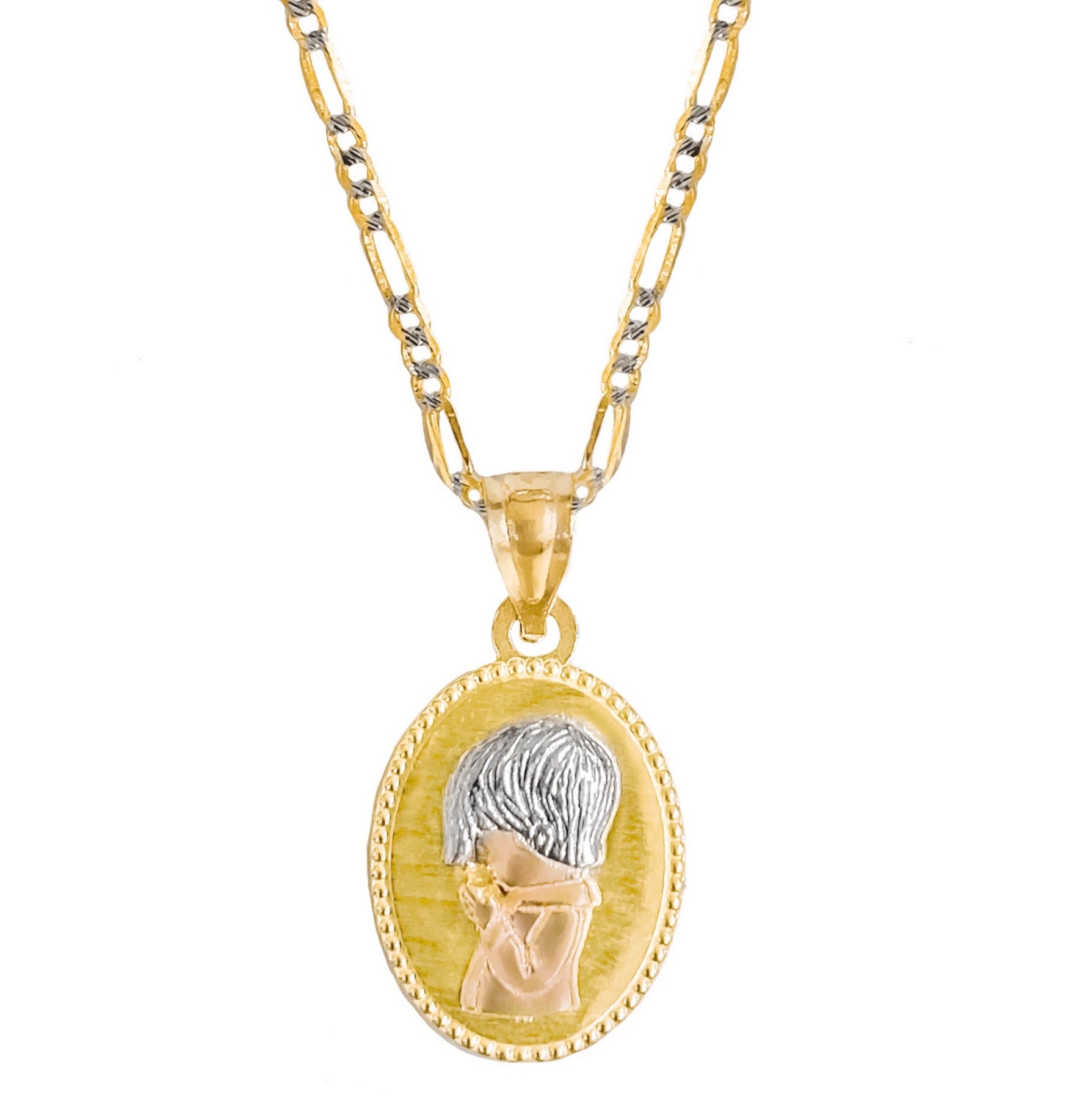 14K YELLOW GOLD 1ST HOLY COMMUNION BOY NECKLACE