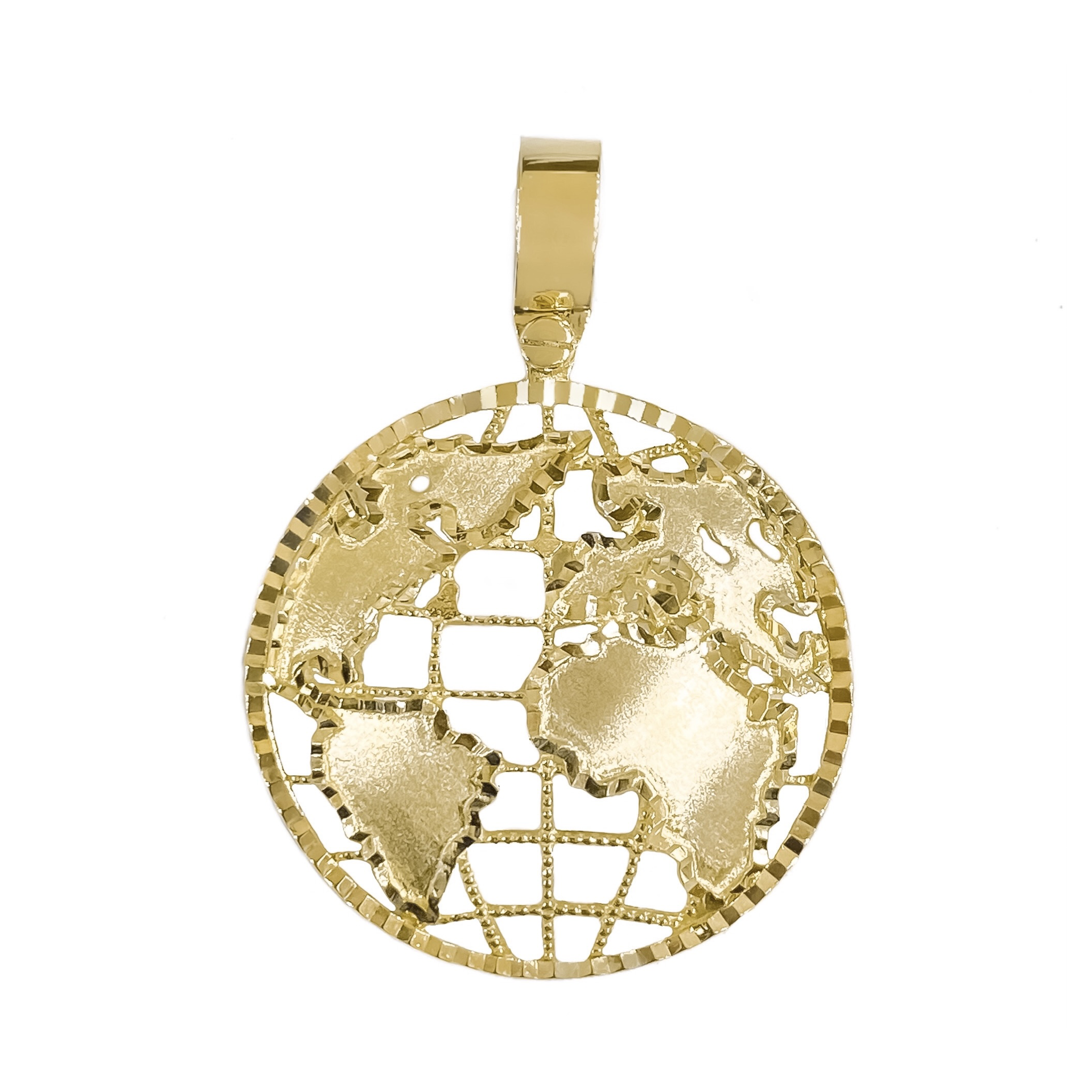 10K YELLOW GOLD WORLD PENDANT