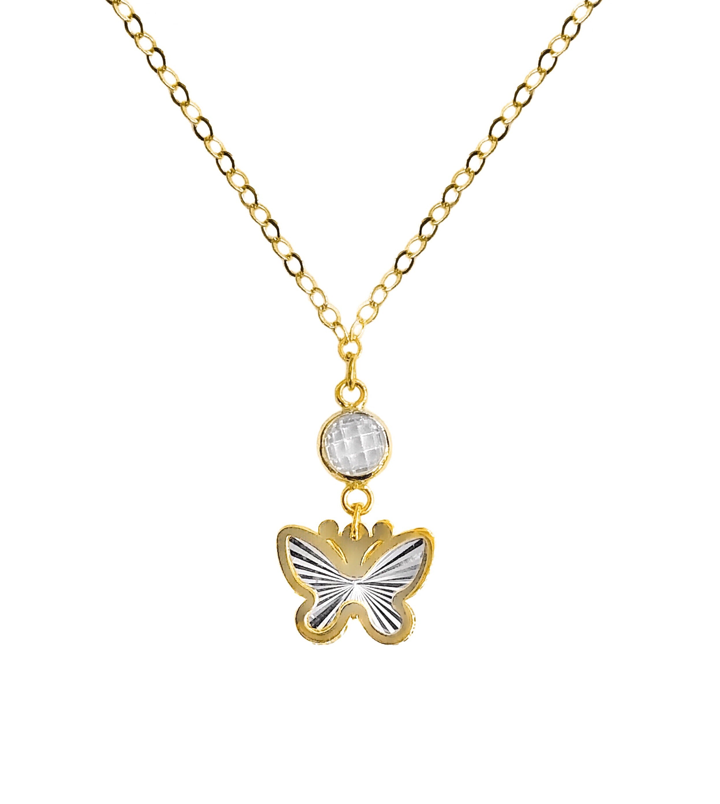 14K YELLOW GOLD GRACE BUTTERFLY NECKLACE