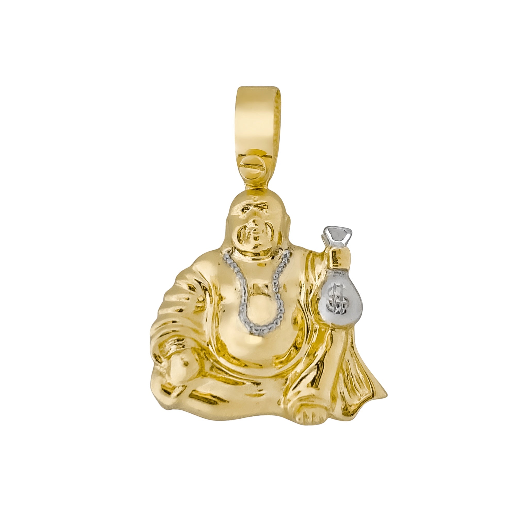 10K YELLOW GOLD BUDDHA MONEY BAG PENDANT