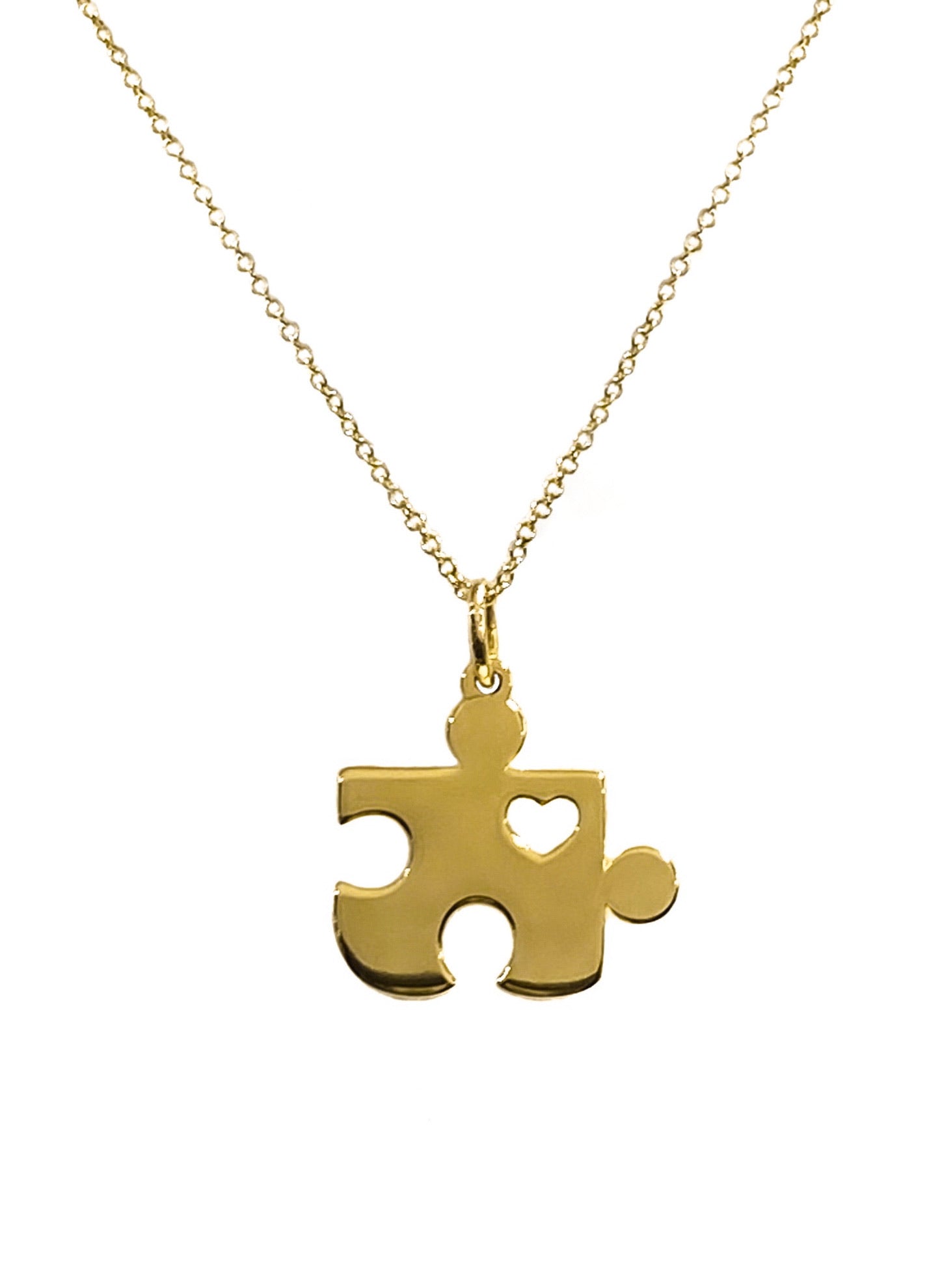 14K YELLOW GOLD AUTISM AWARENESS NECKLACE