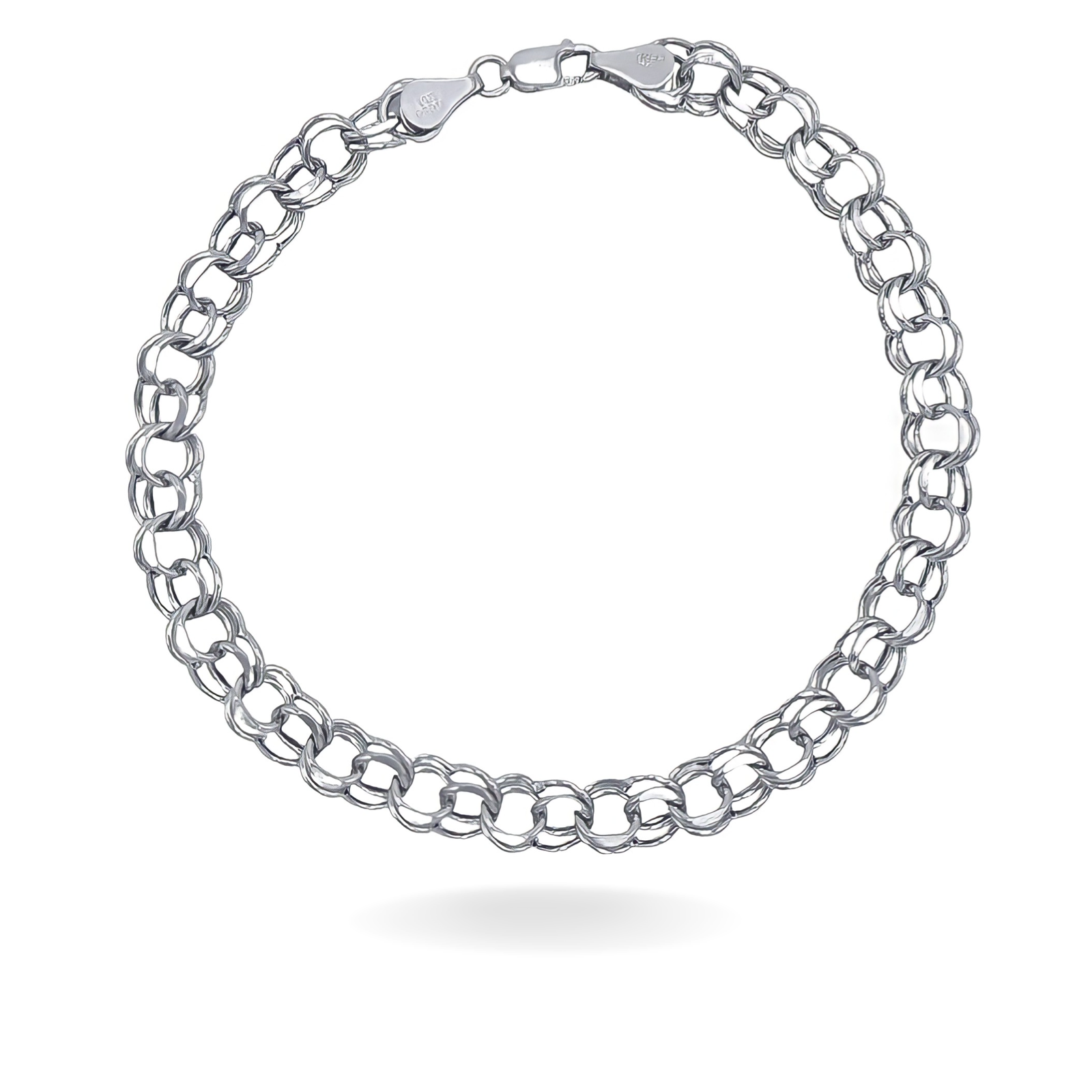 14K WHITE GOLD PALM BRACELET -6MM