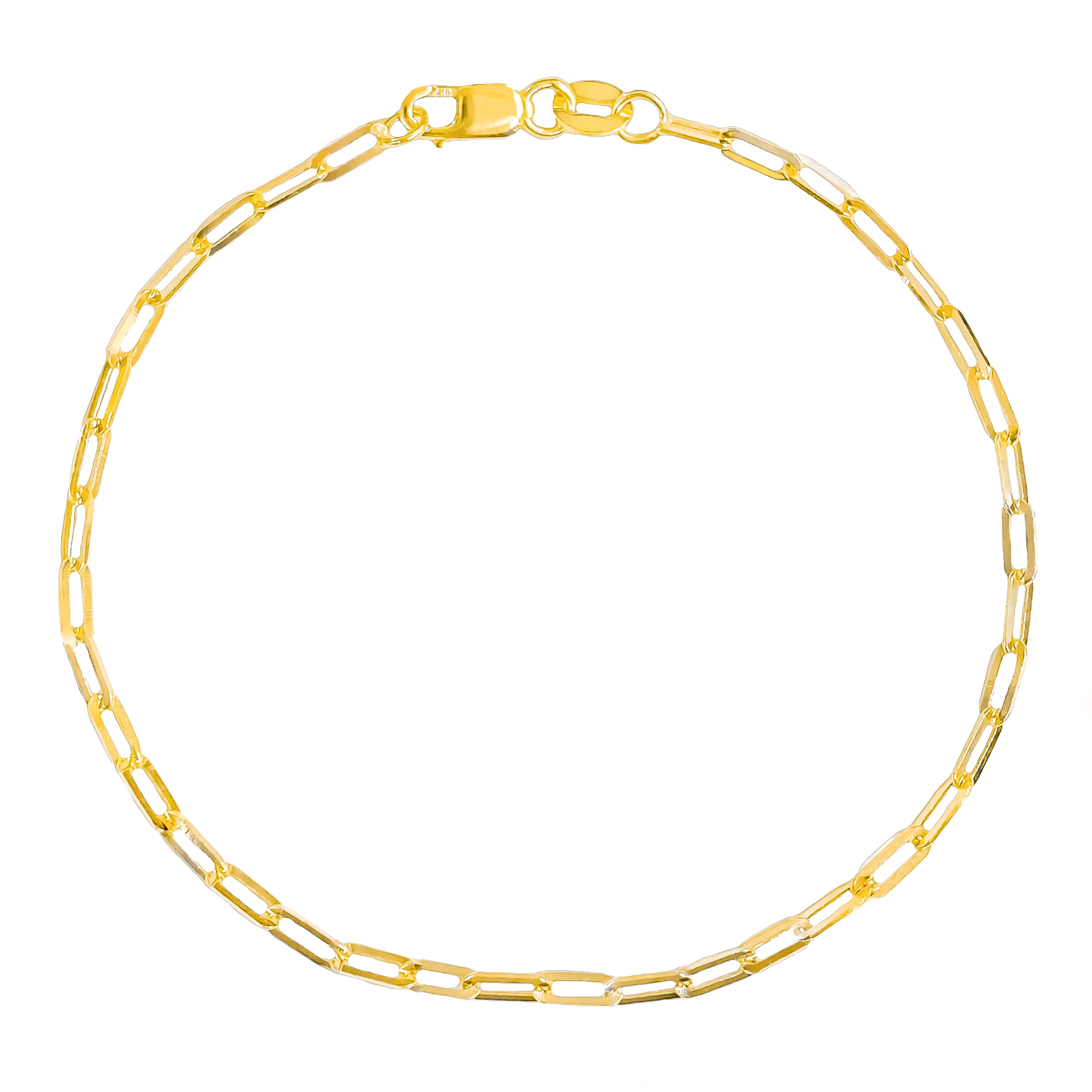 14K YELLOW GOLD PAPERCLIP BRACELET -1.5MM