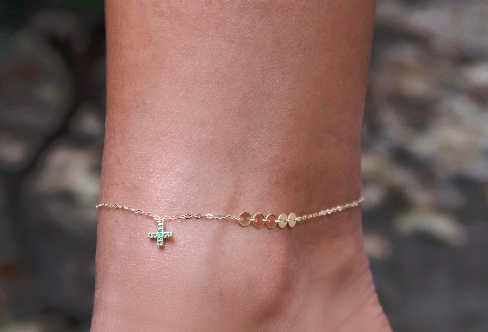 14K YELLOW GOLD DEFENDER ANKLET
