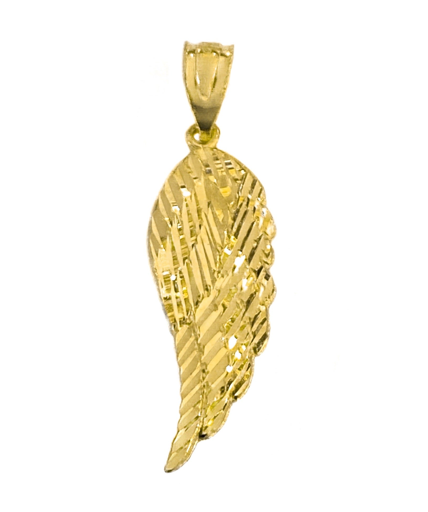 14K YELLOW GOLD WING PENDANT -LARGE
