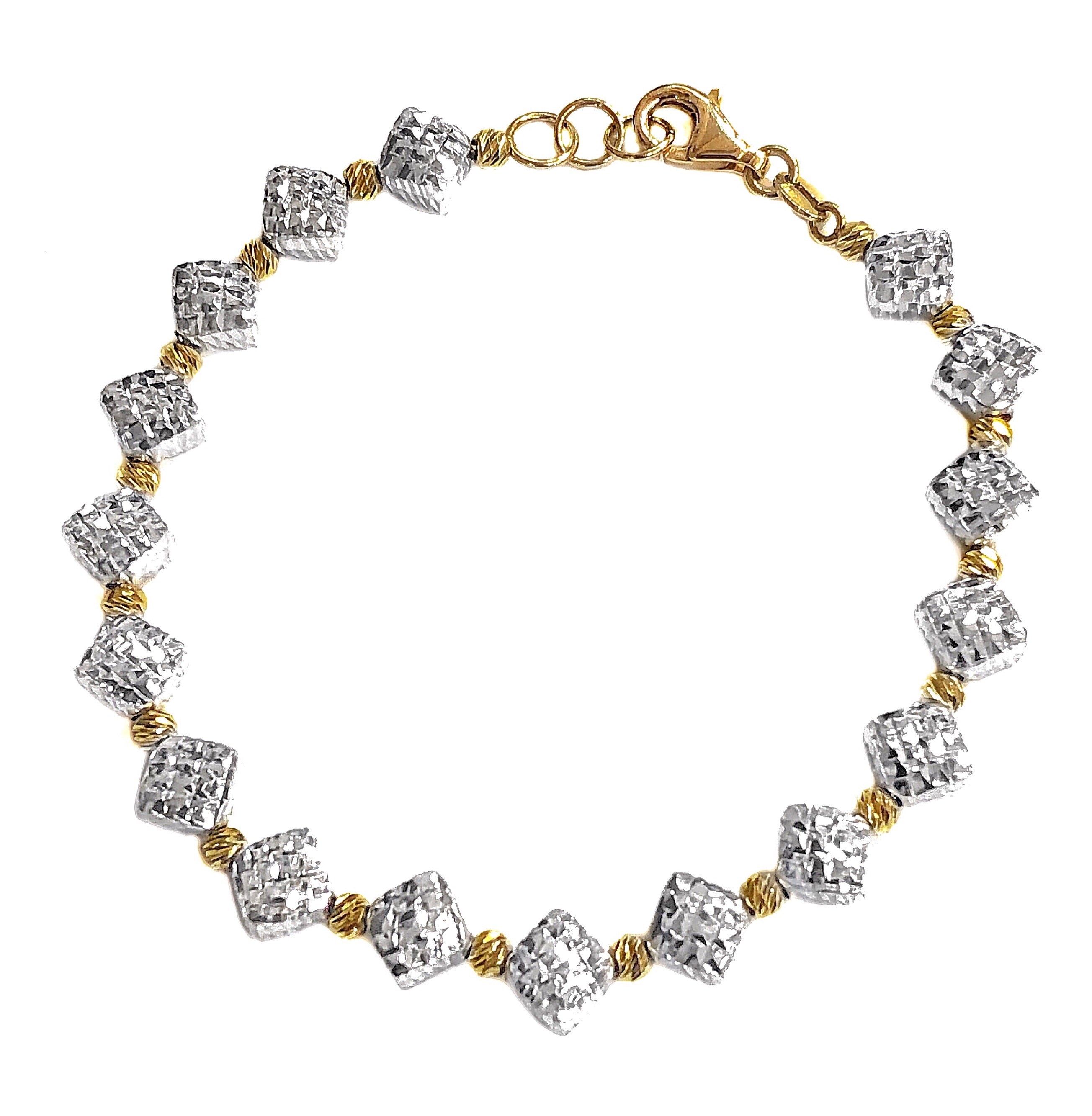 TWO TONED DISCO BEAD BRACELET