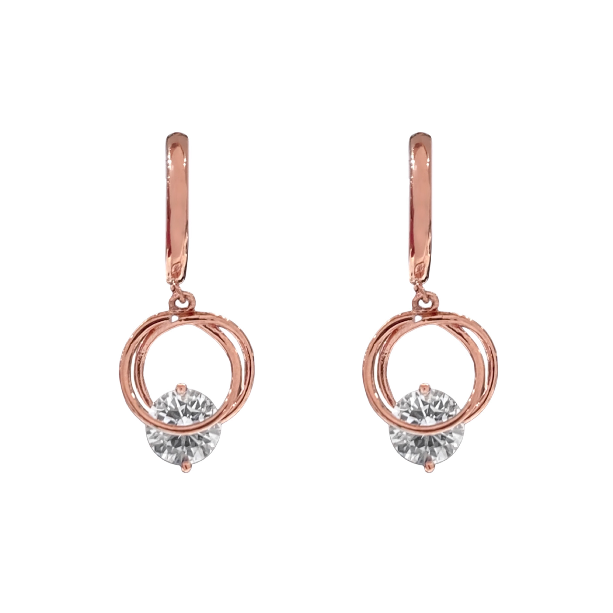14K ROSE GOLD REVOLVE DROP HUGGIES