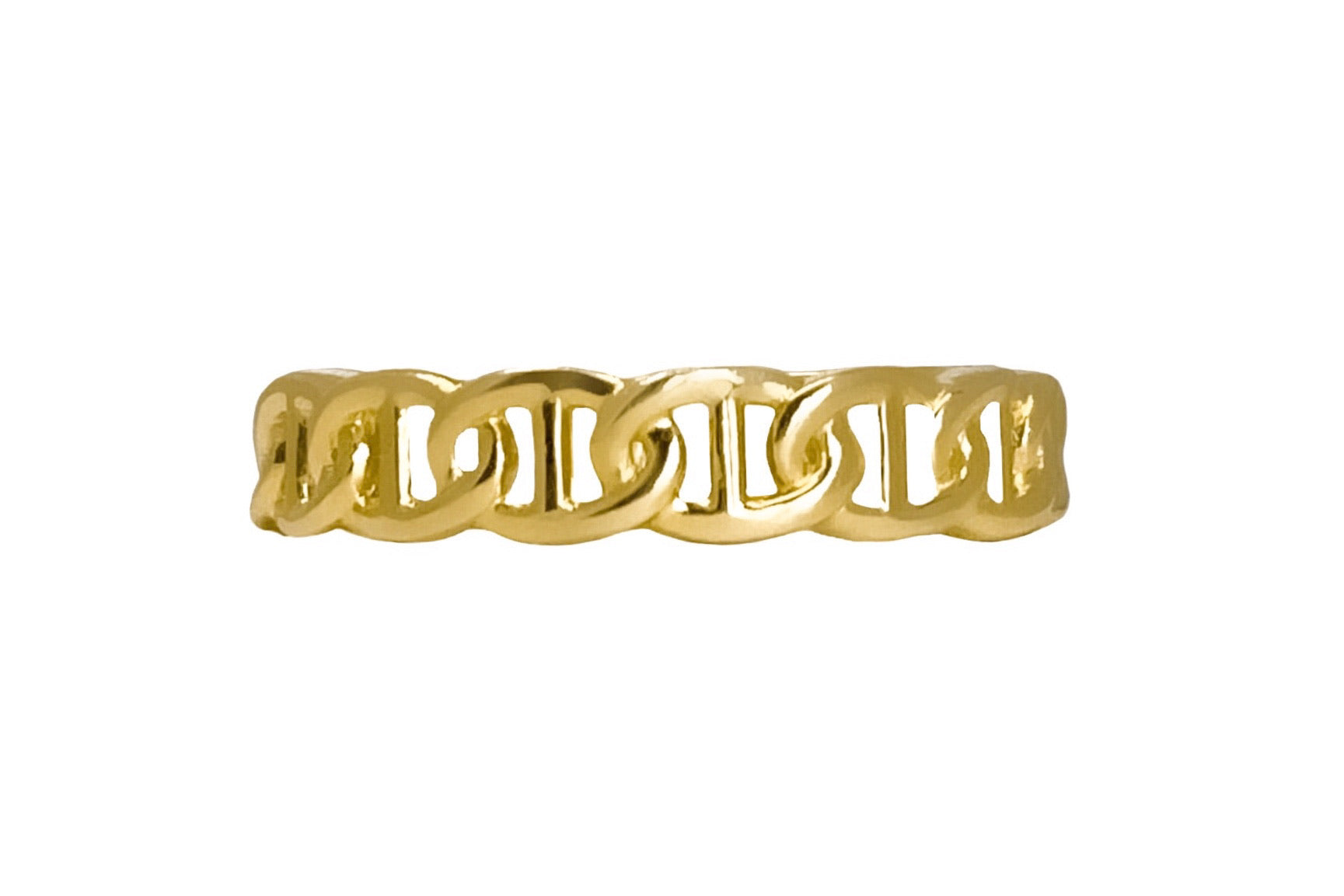 14K YELLOW GOLD MARINER LINK ETERNITY RING