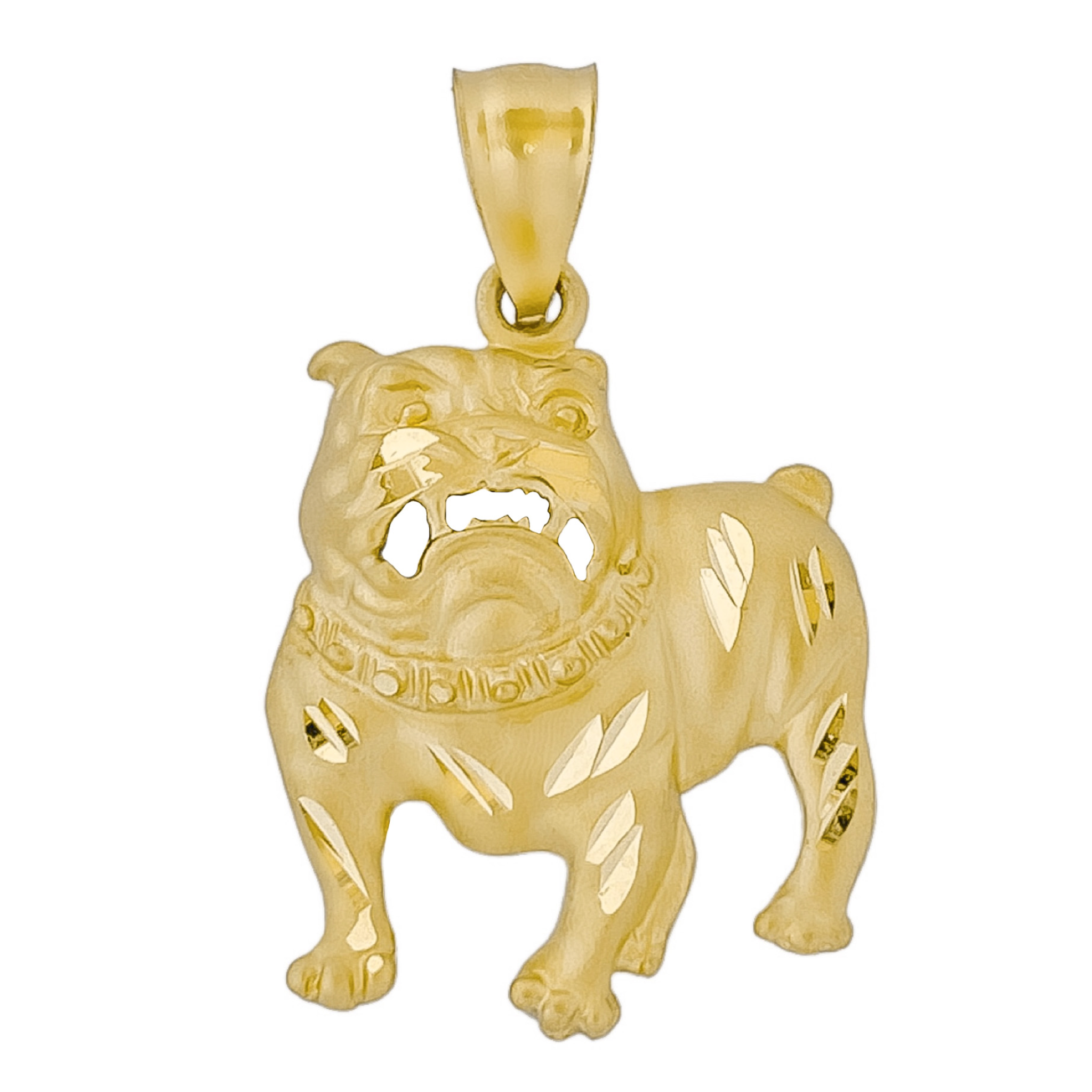 10K YELLOW GOLD BULLDOG PENDANT