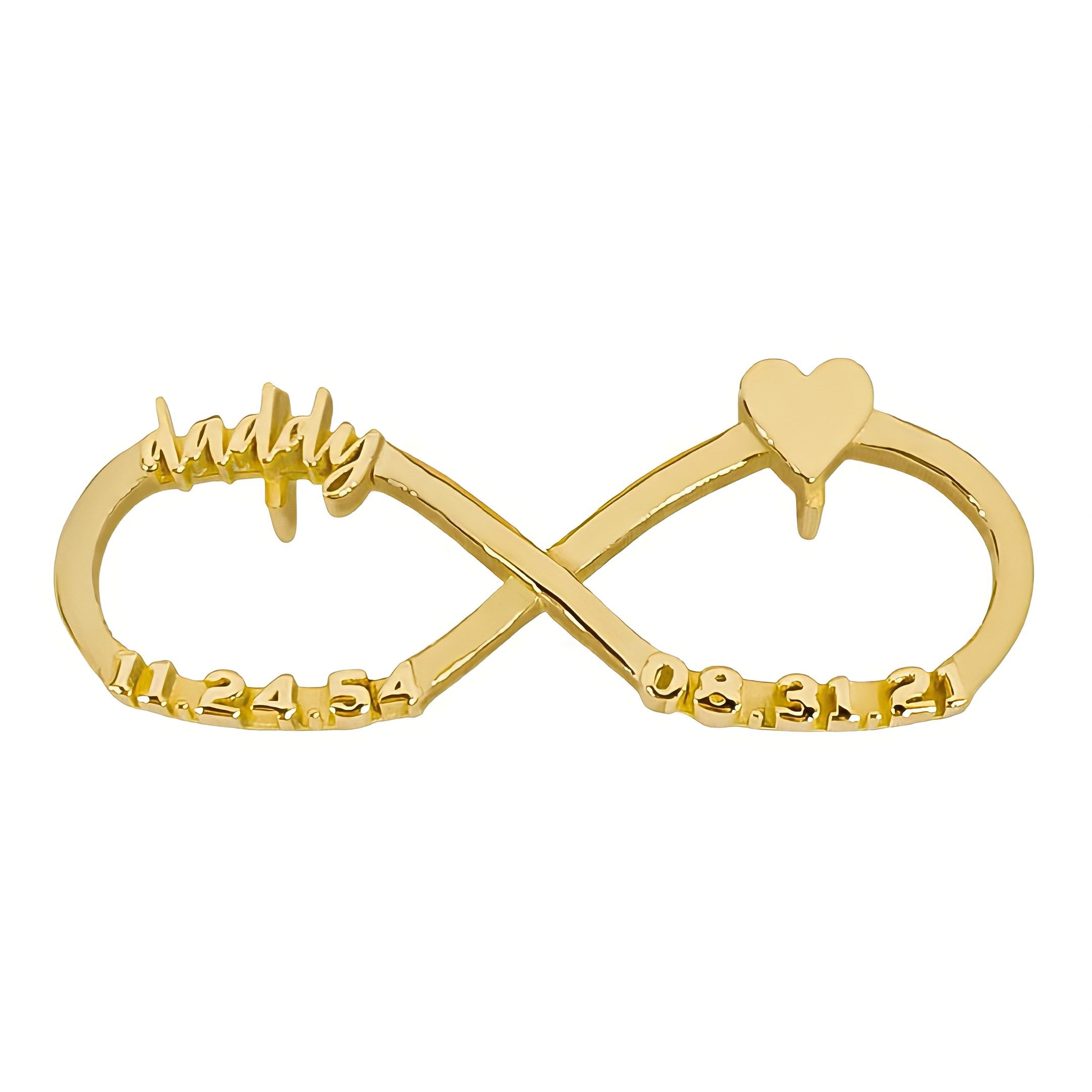 14K YELLOW GOLD CUSTOM MEMORY INFINITY PENDANT