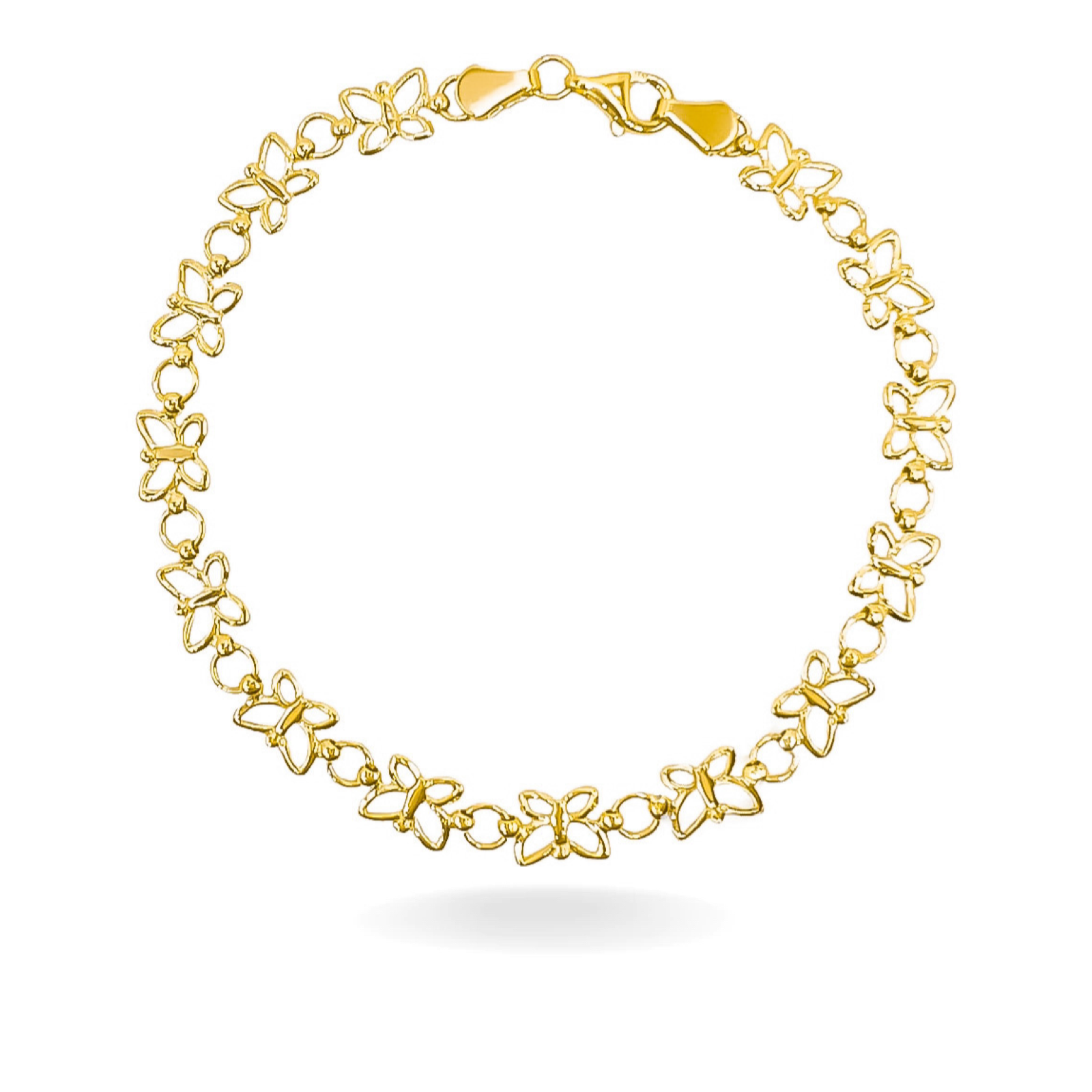 14K YELLOW GOLD REPEAT BUTTERFLY BRACELET