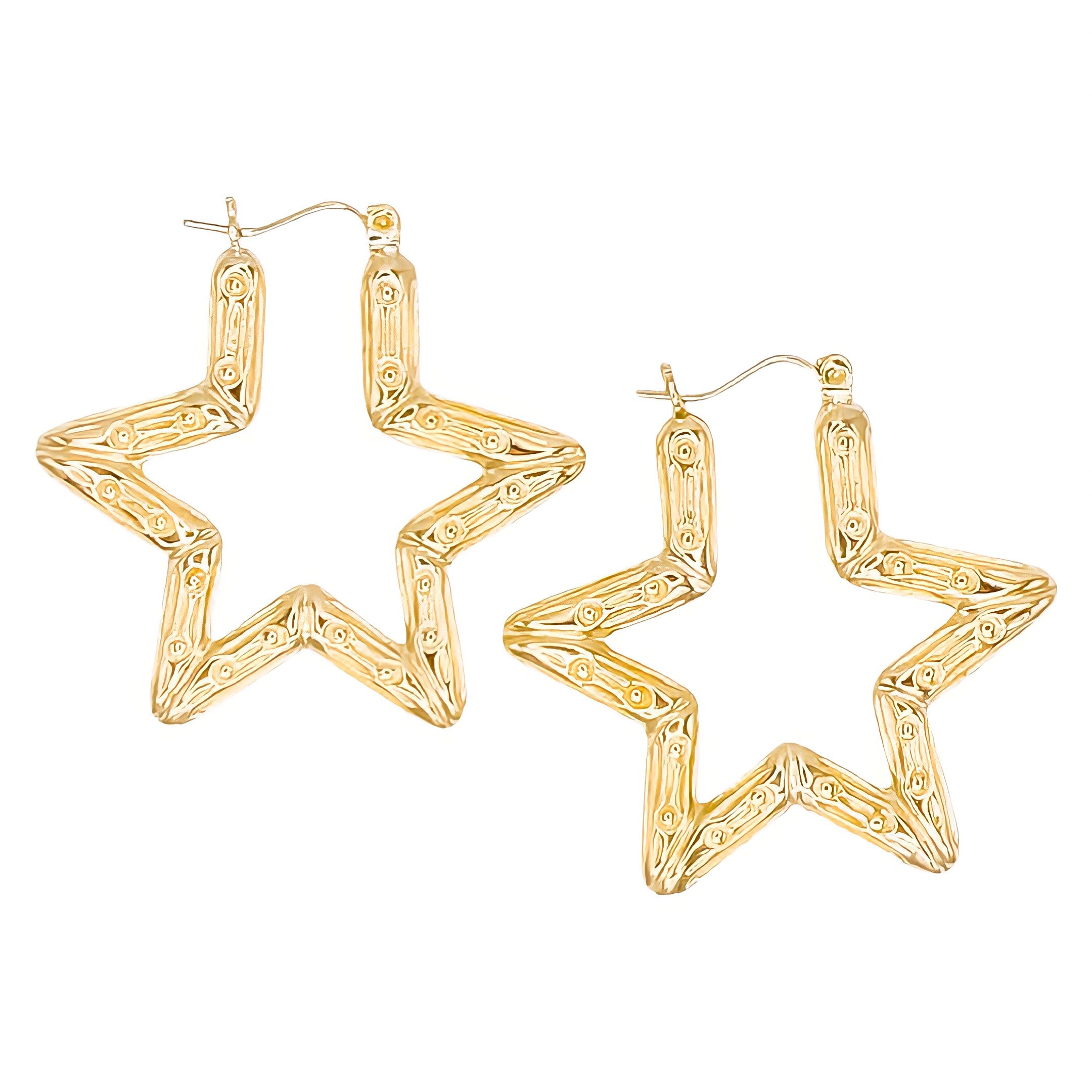 10K YELLOW GOLD STARBOO EARRINGS