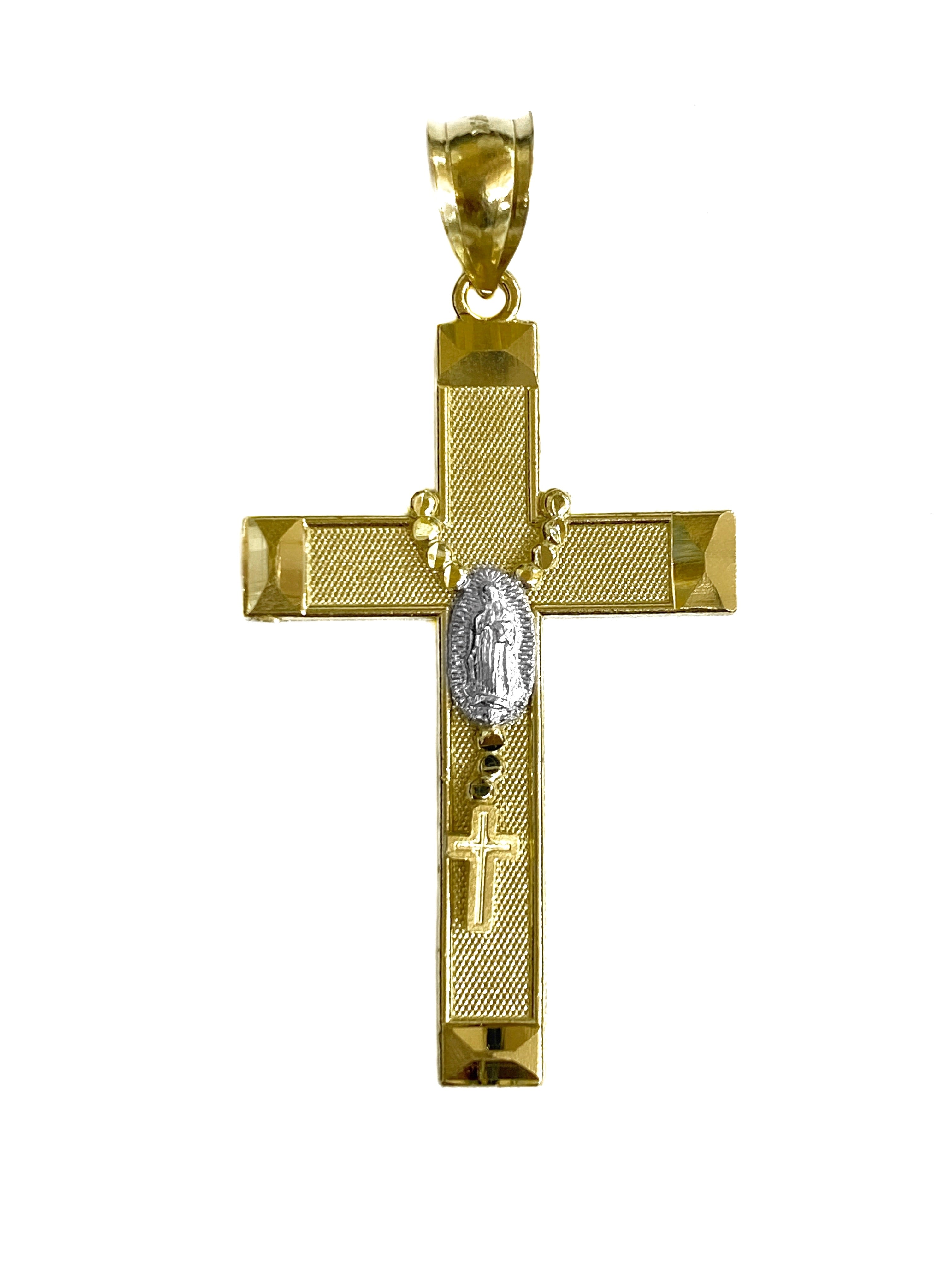 14K YELLOW GOLD ROSARY CROSS