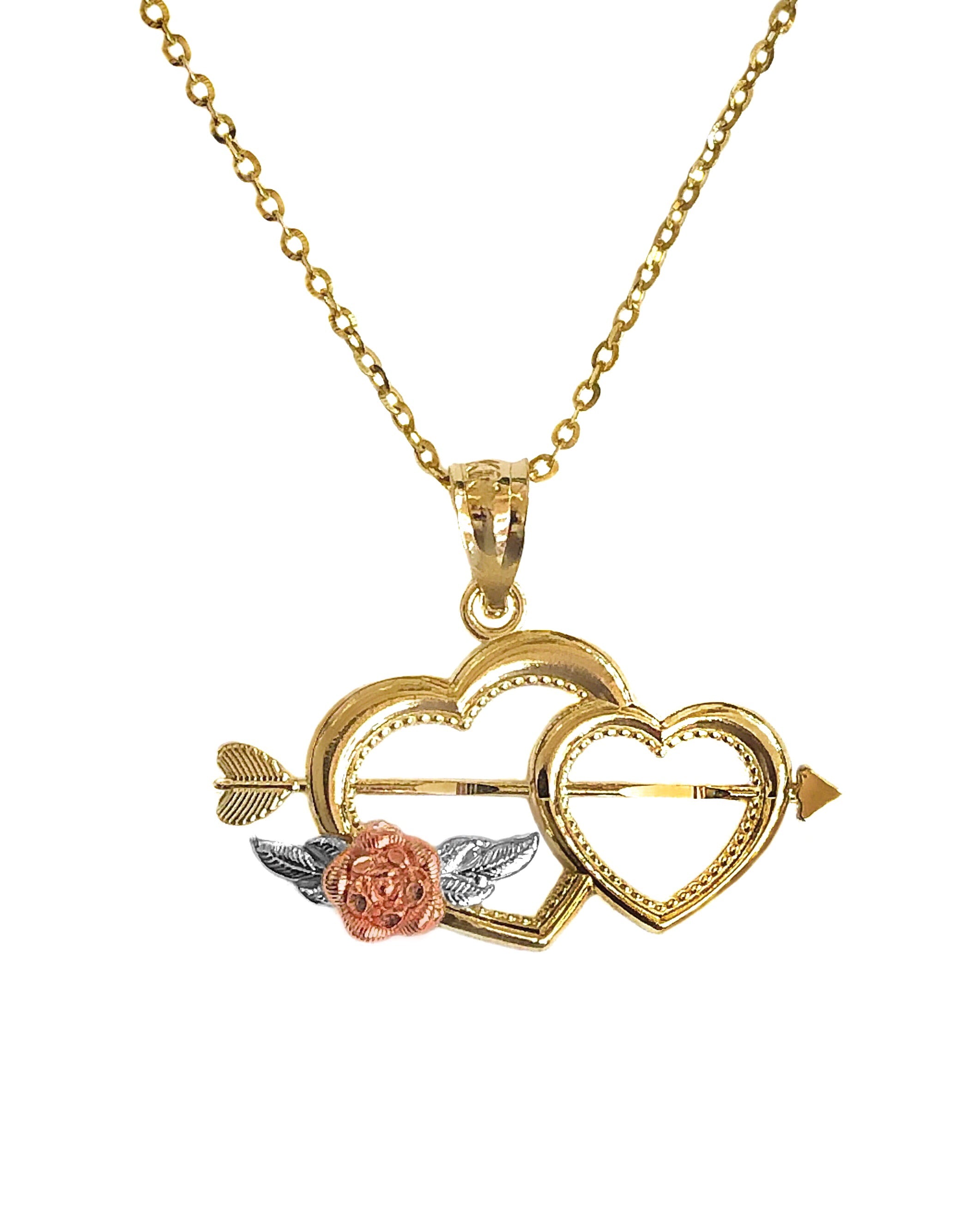 14K YELLOW GOLD CUPID LOVE NECKLACE