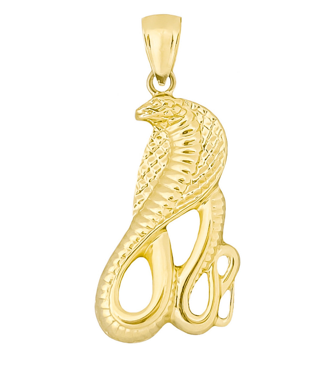 14K YELLOW GOLD COBRA PENDANT