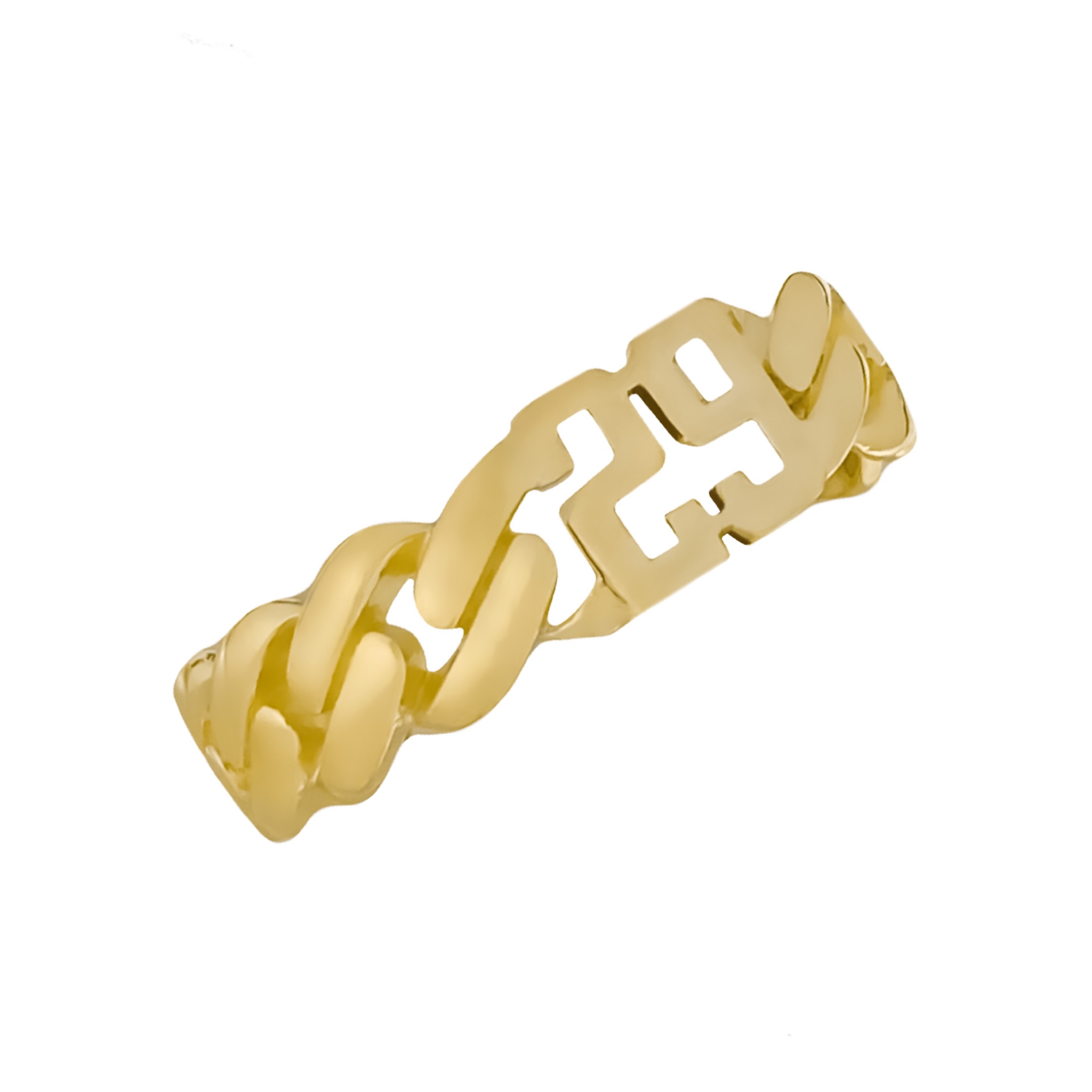 14K YELLOW GOLD CUSTOM DOUBLE DIGIT CUBAN LINK RING