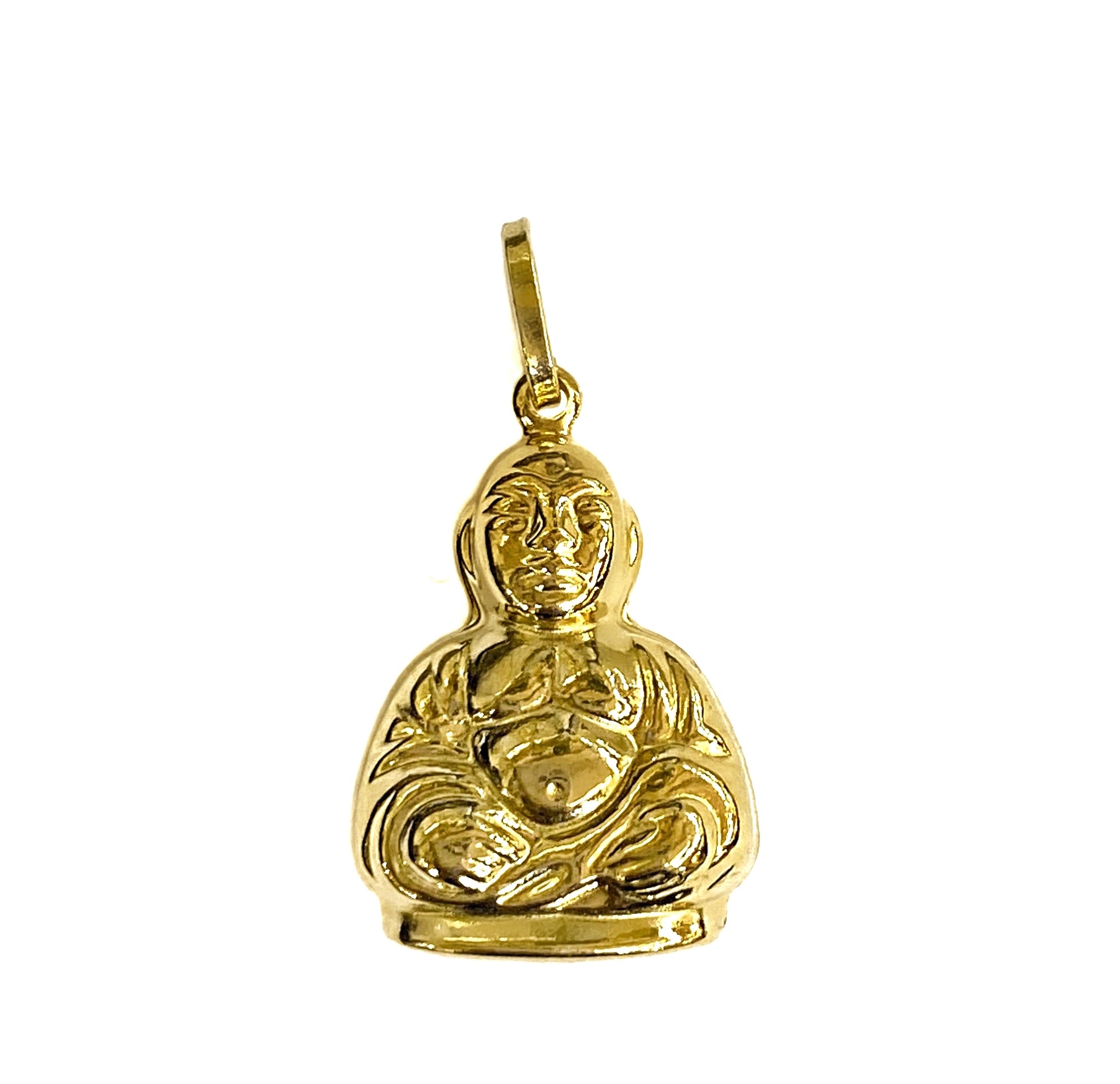 14K YELLOW GOLD 3D BUDDHA PENDANT