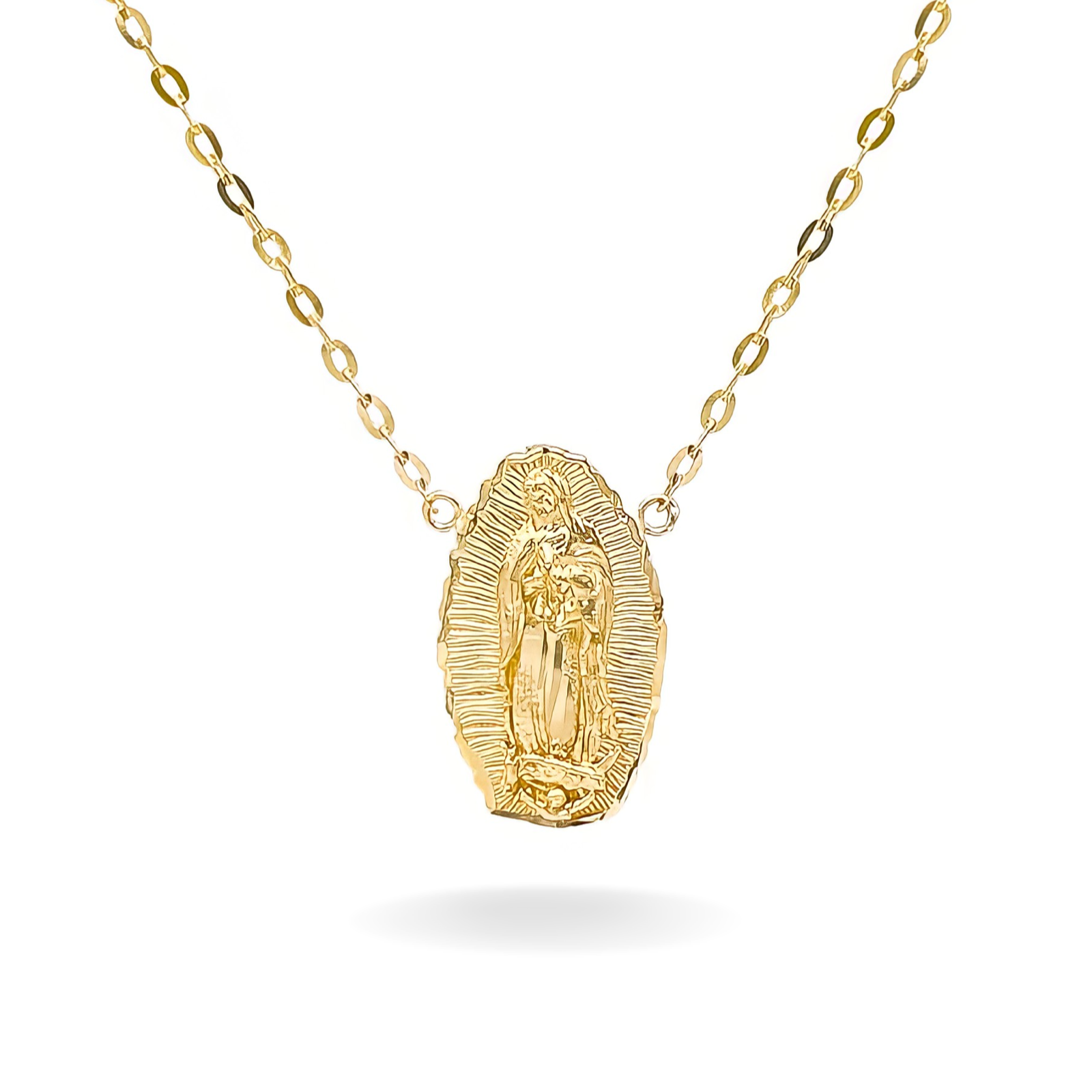 14K YELLOW GOLD FLOATING MADRE MIA NECKLACE
