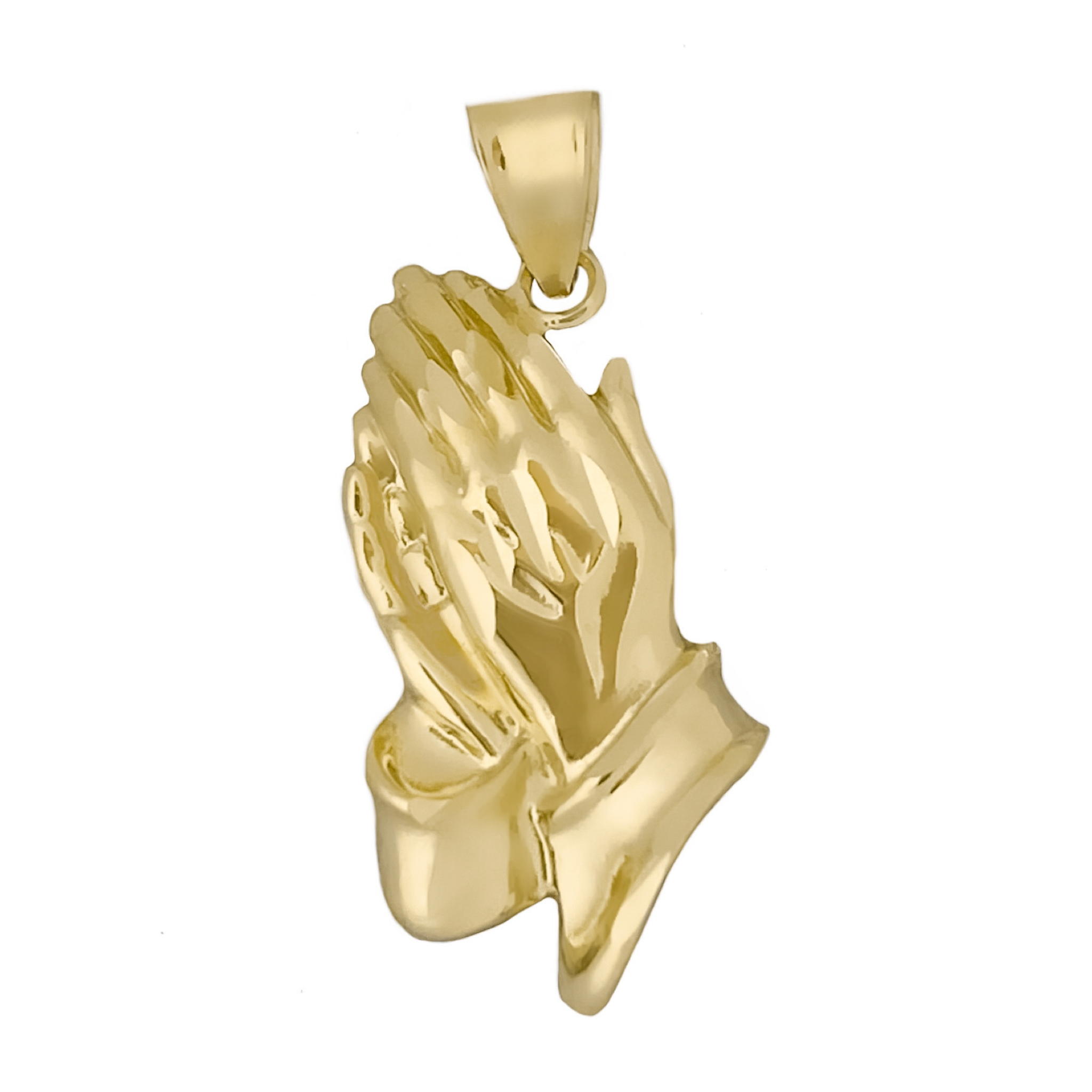 14K YELLOW GOLD PRAYING HANDS PENDANT
