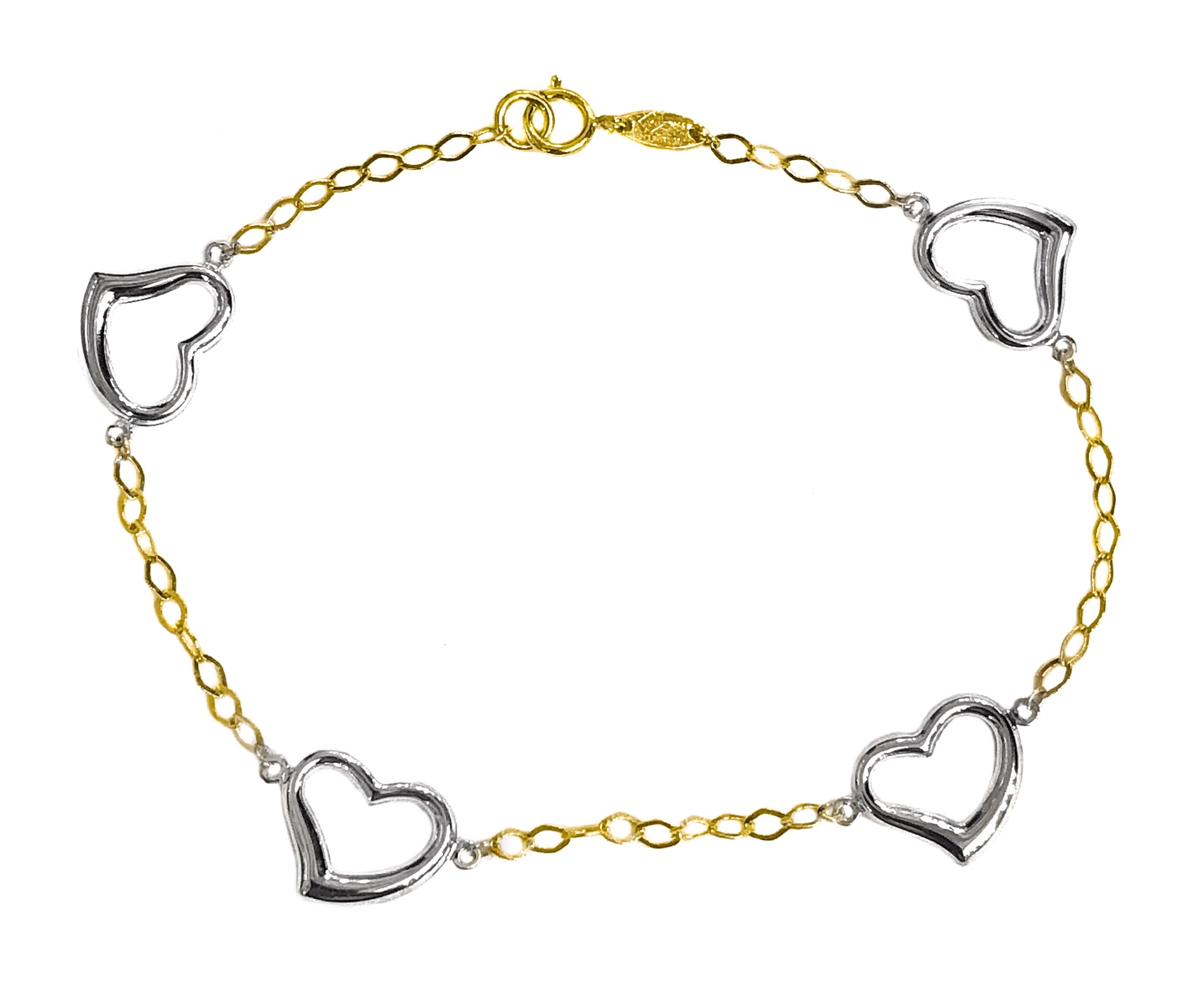 14K YELLOW GOLD LOVE AFFAIR TWO-TONED BRACELET