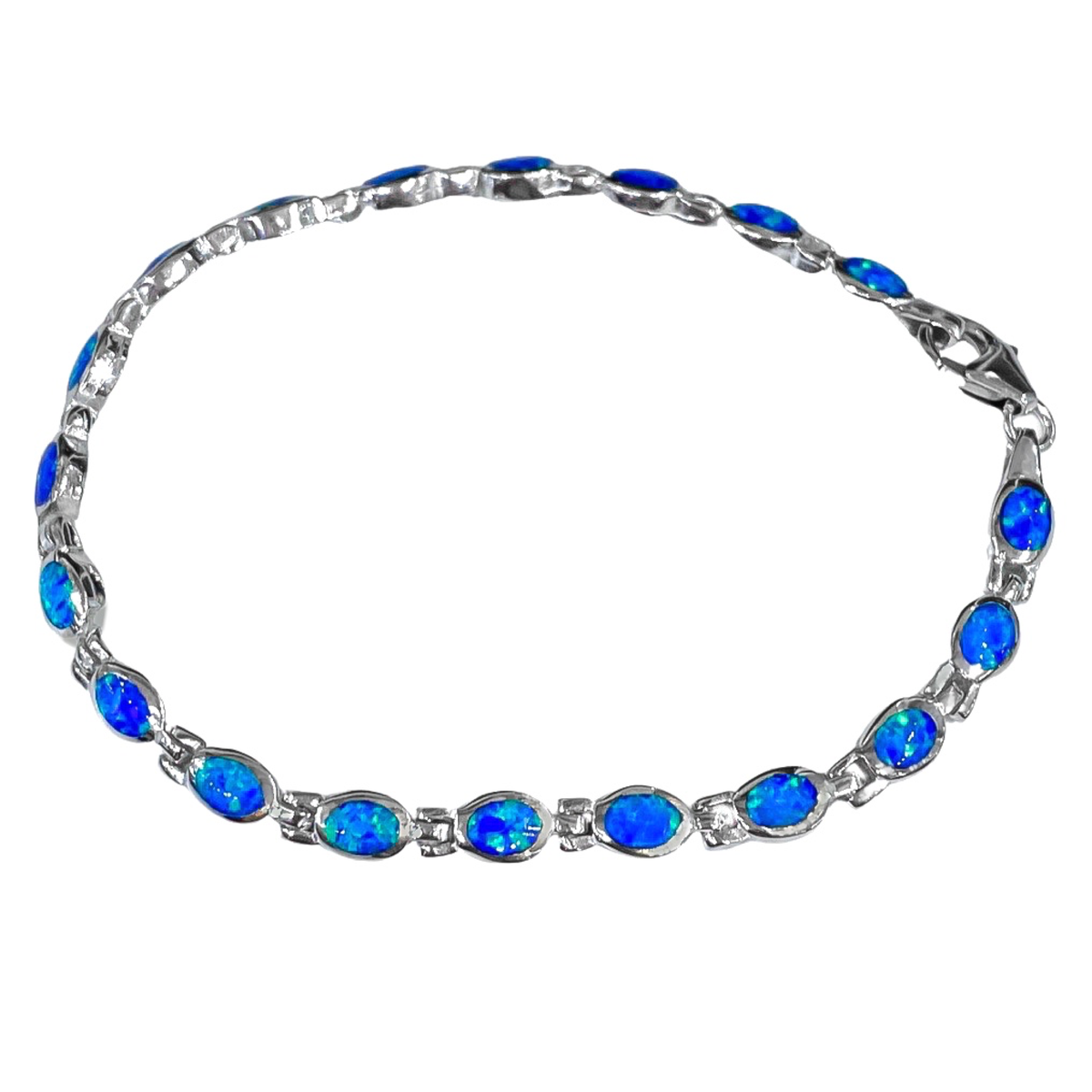 Solid 925 Sterling Silver Natural Ethiopian Opal 3To5MM Beads 7"Bracelet F0354 E - Foto 2