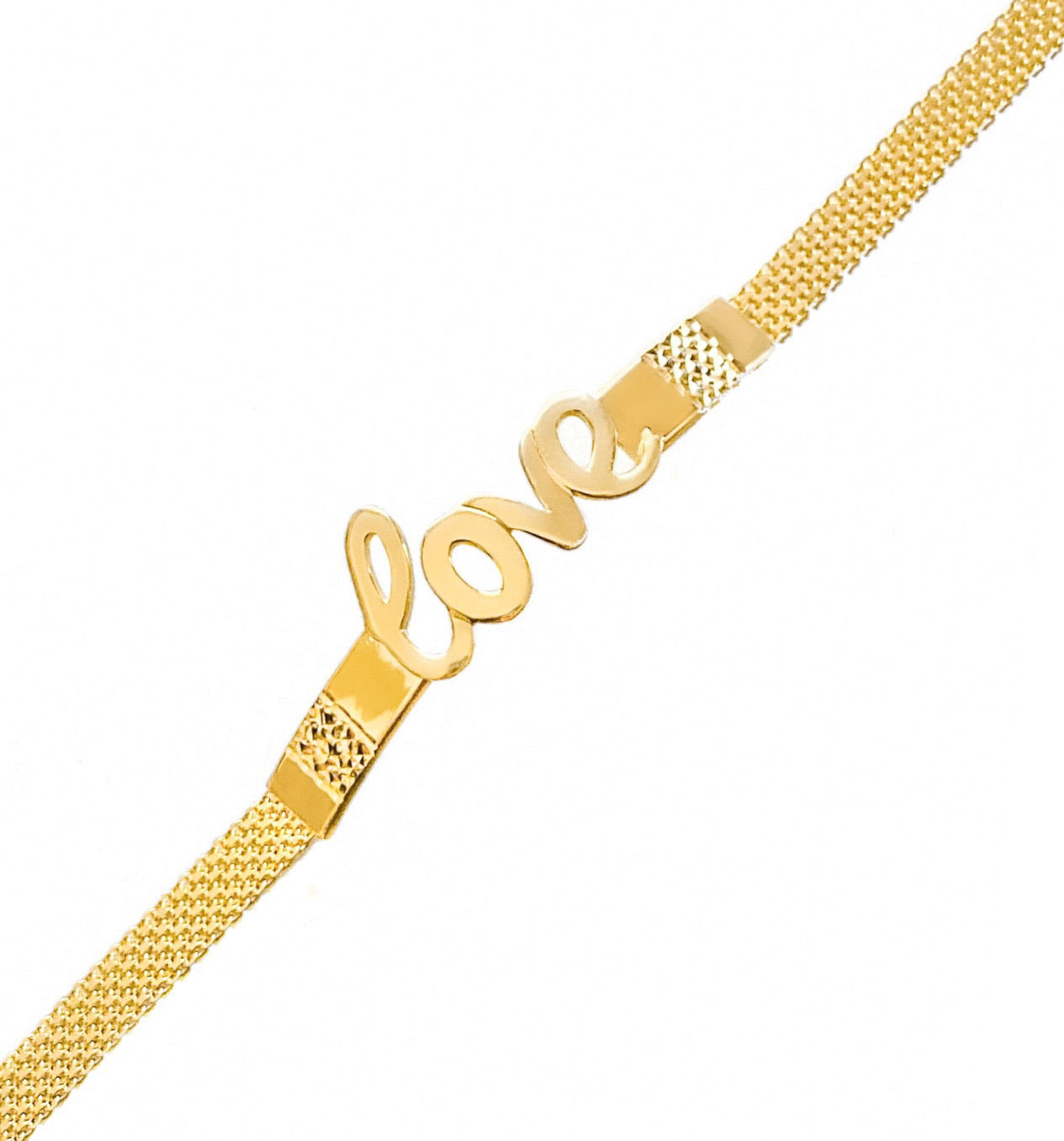 14K YELLOW GOLD 5MM LOVE ROLO BRACELET