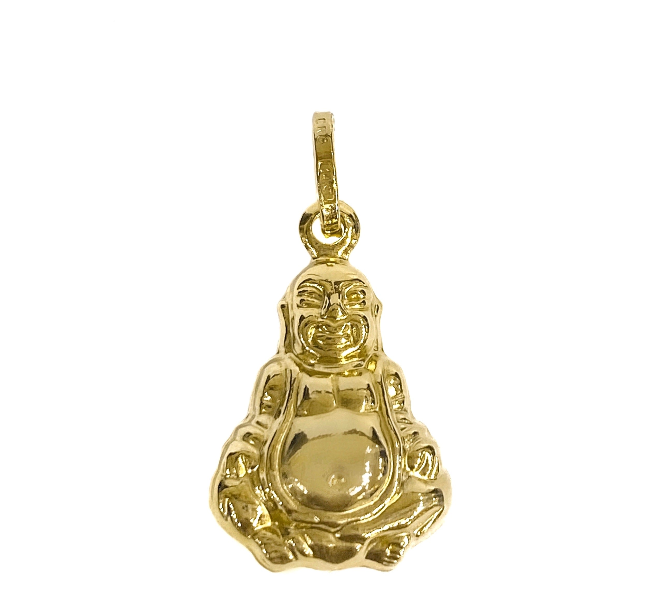 14K YELLOW GOLD 3D BUDDHA II PENDANT