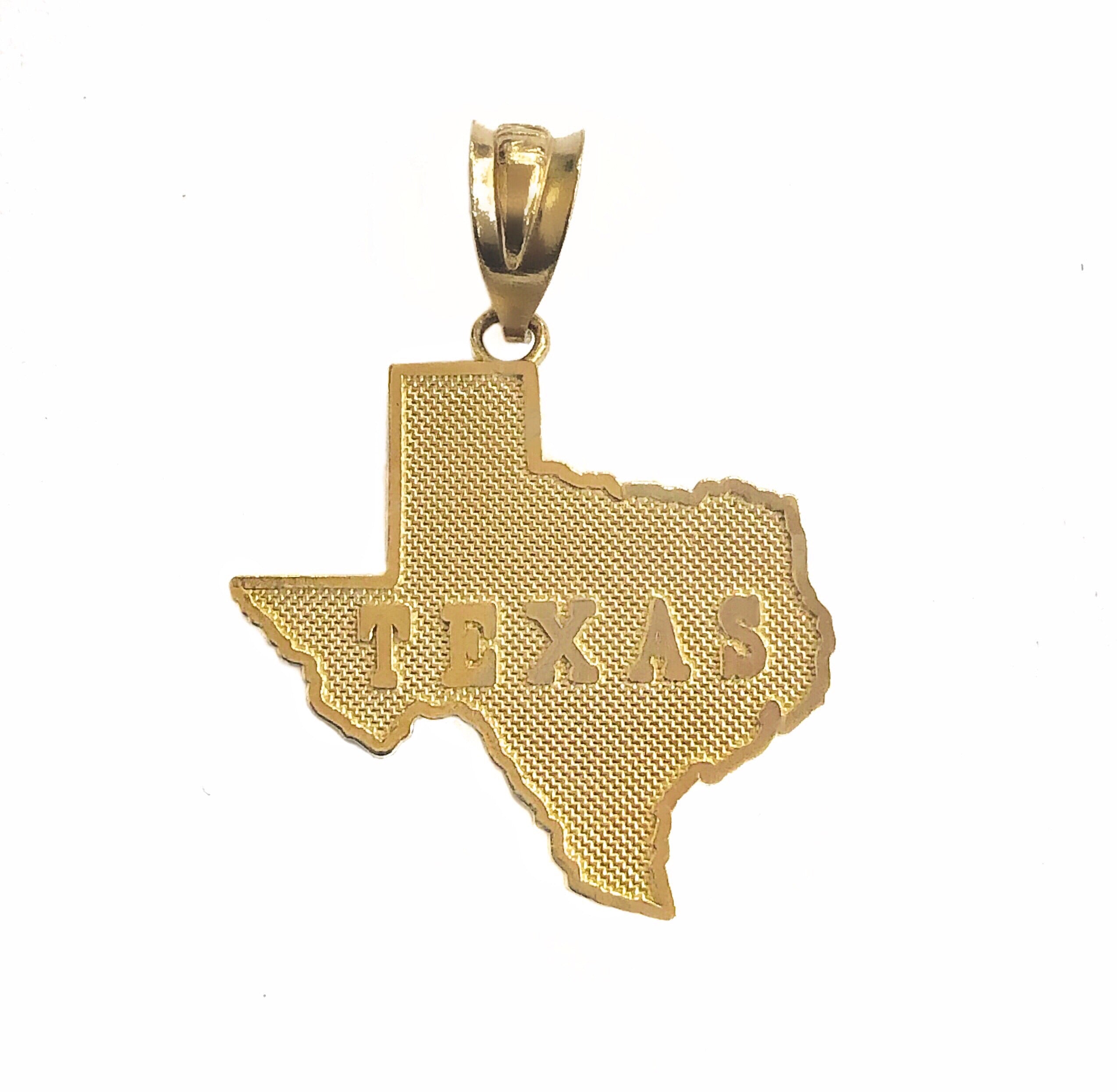 14K YELLOW GOLD TEXAS STATE PENDANT