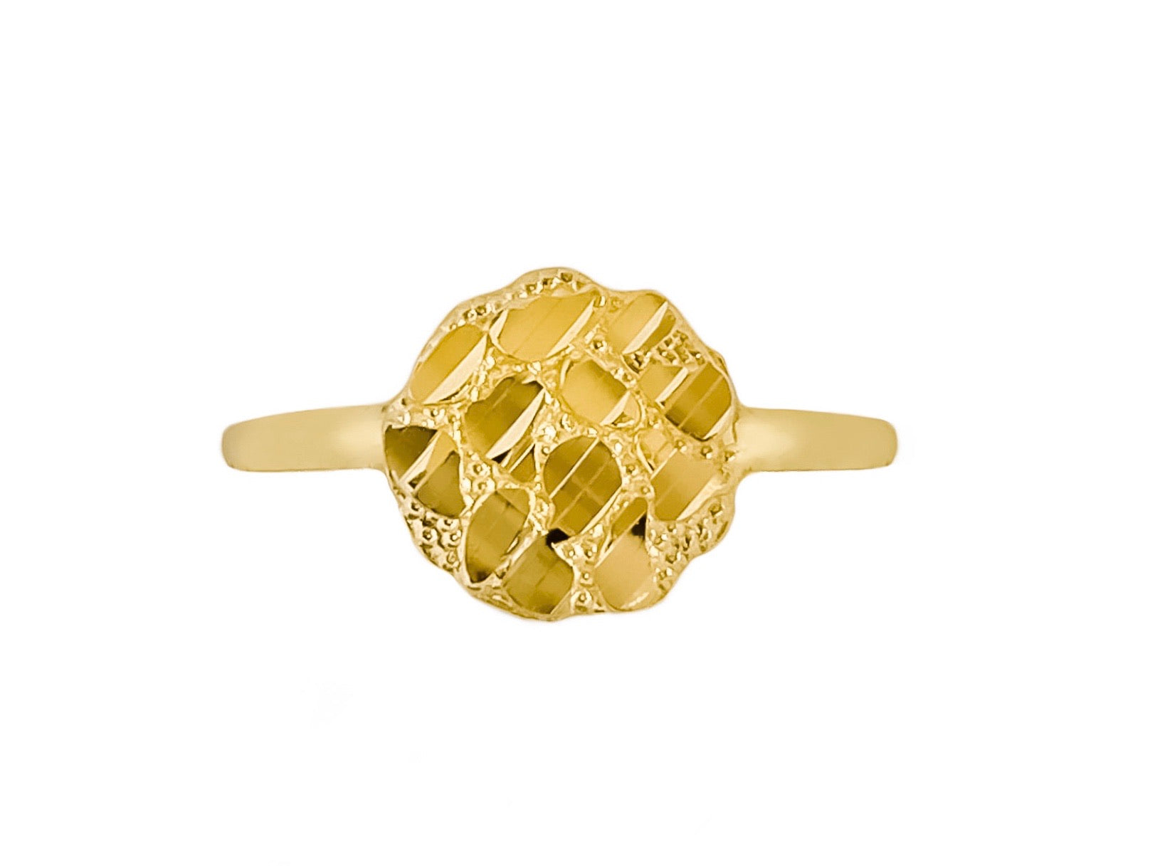 10K YELLOW GOLD ROUND NUGGET RING