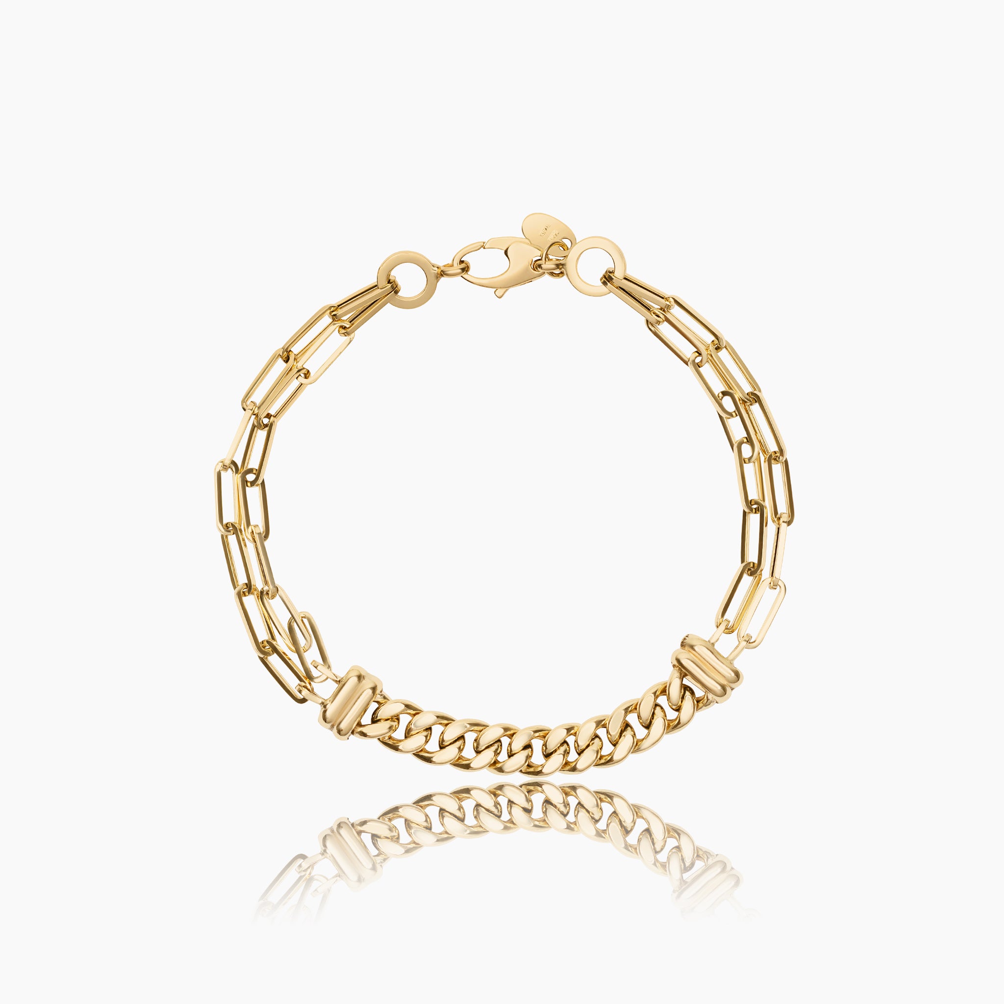 14K YELLOW GOLD CUBAN PAPERCLIP BRACELET
