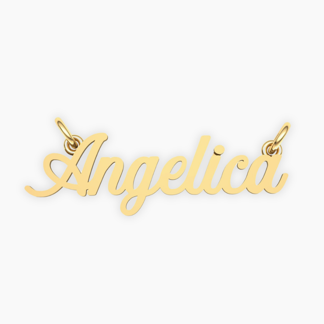 14K YELLOW GOLD ORIGINAL SCRIPT NAME PLATE | Patty Q's Jewelry Inc