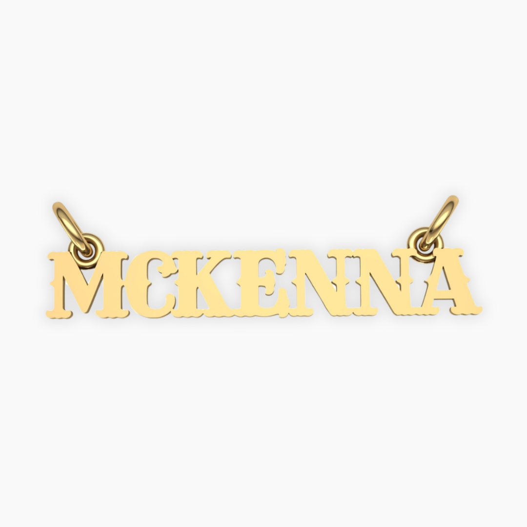 14K YELLOW GOLD WESTERN NAME PLATE